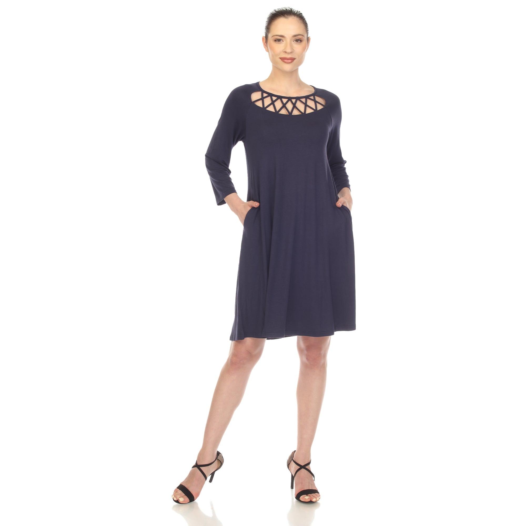 Criss Cross Neckline Swing Midi Dress Product Image