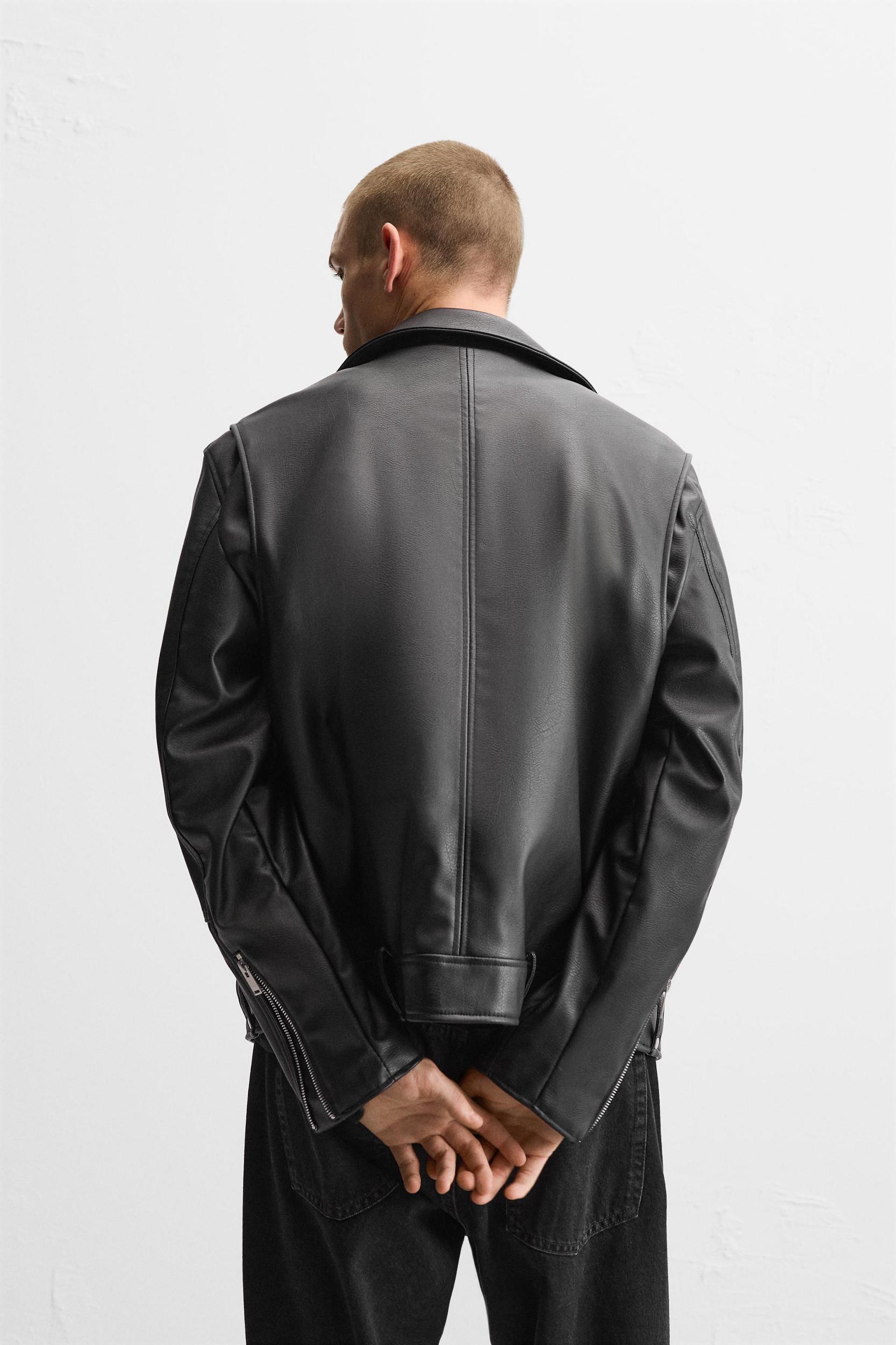 FAUX LEATHER BIKER JACKET Product Image