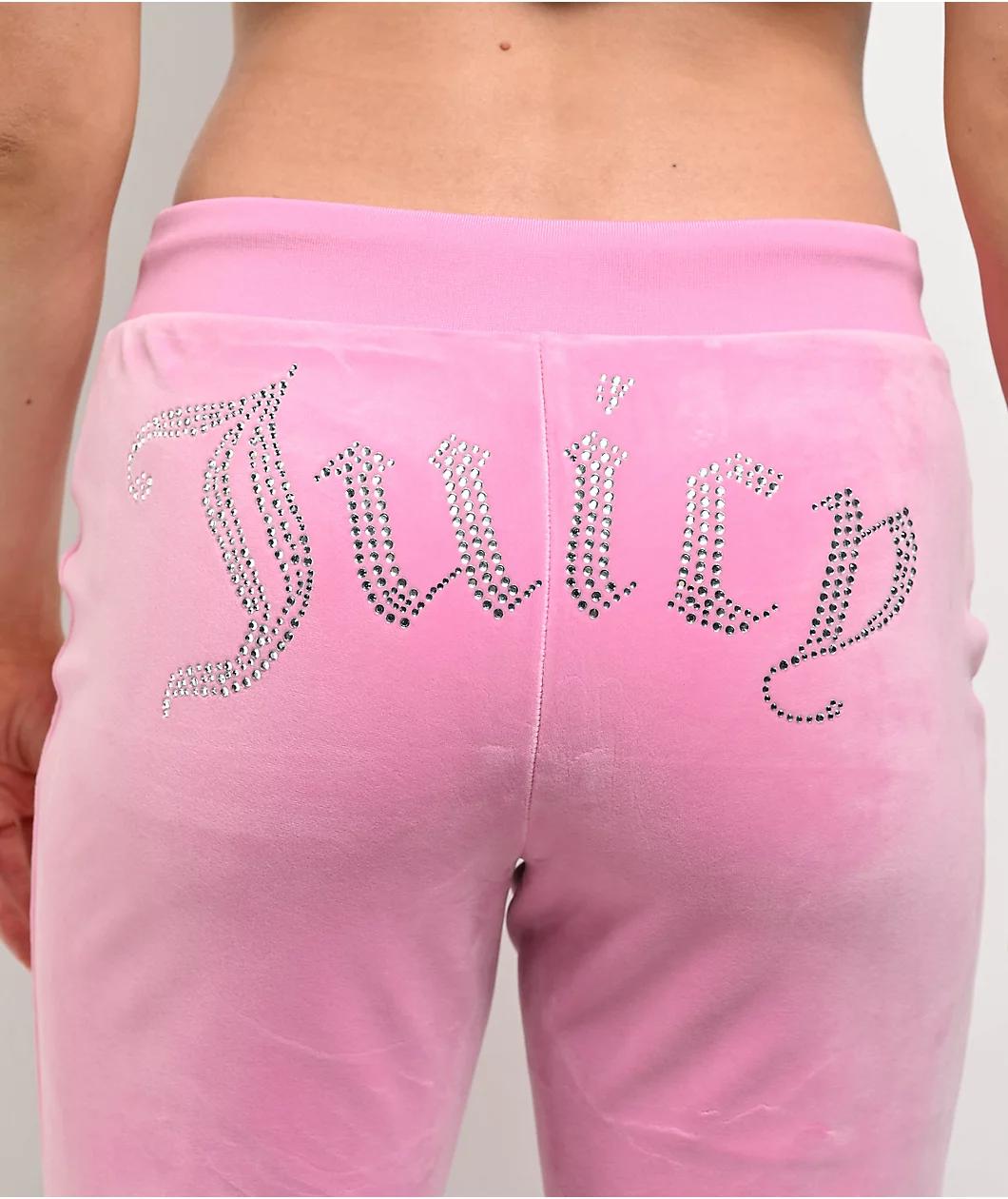 Juicy Couture OG Big Bling Fanciful Velour Track Pants Product Image