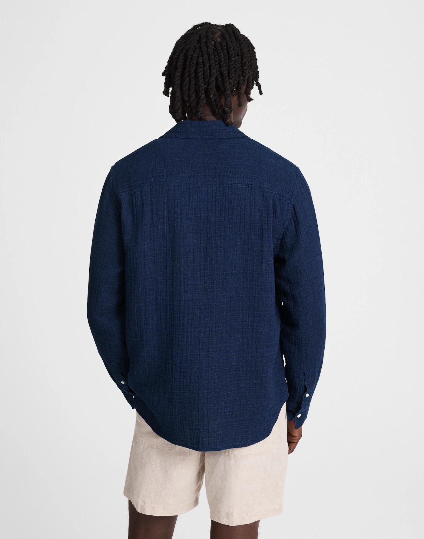 Indigo-Dyed Button-Up Shirt Product Image