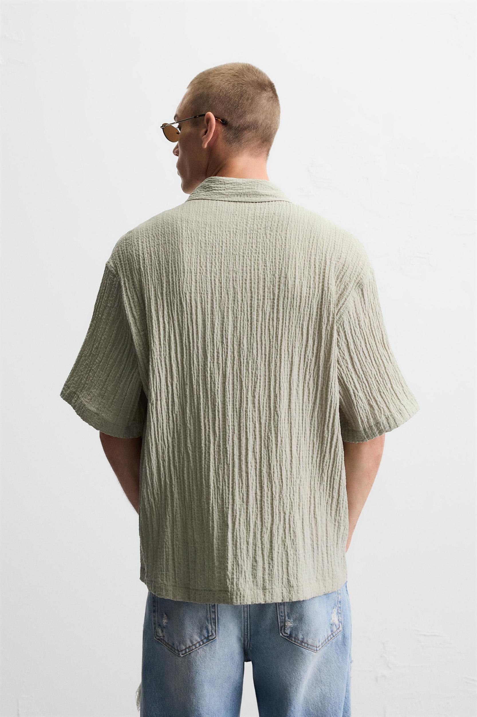 JACQUARD WRINKLE EFFECT SHIRT Product Image