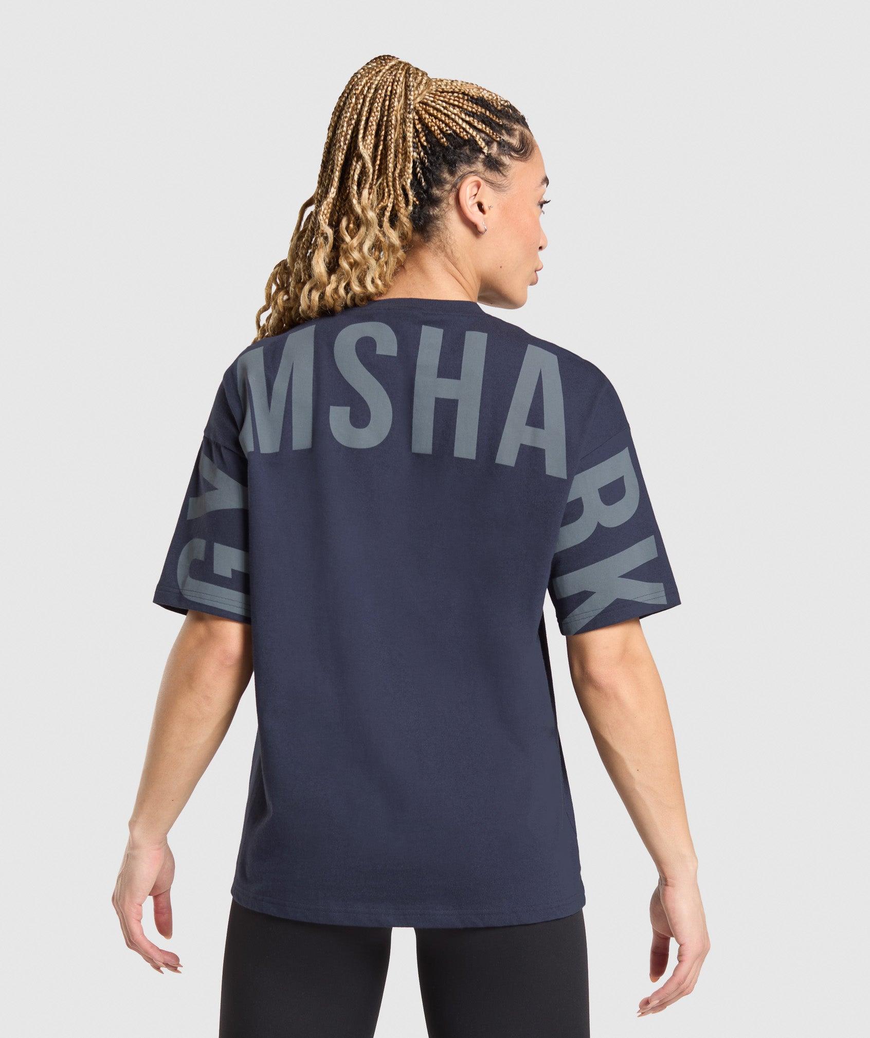 Gymshark Wordmark Graphic T-Shirt - Heavy Blue Female Product Image