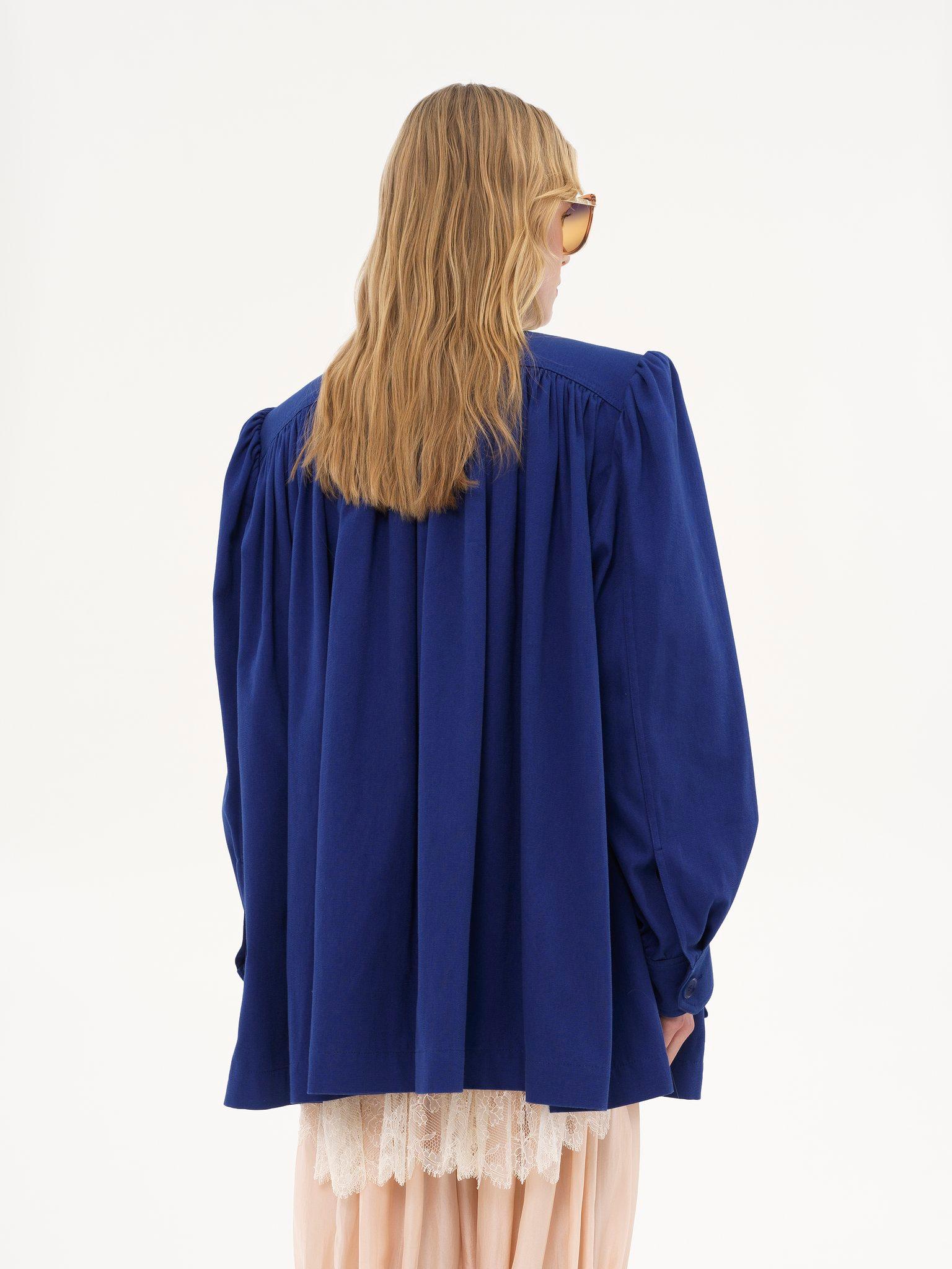 High-neck utilitarian jacket in cotton canvas Product Image