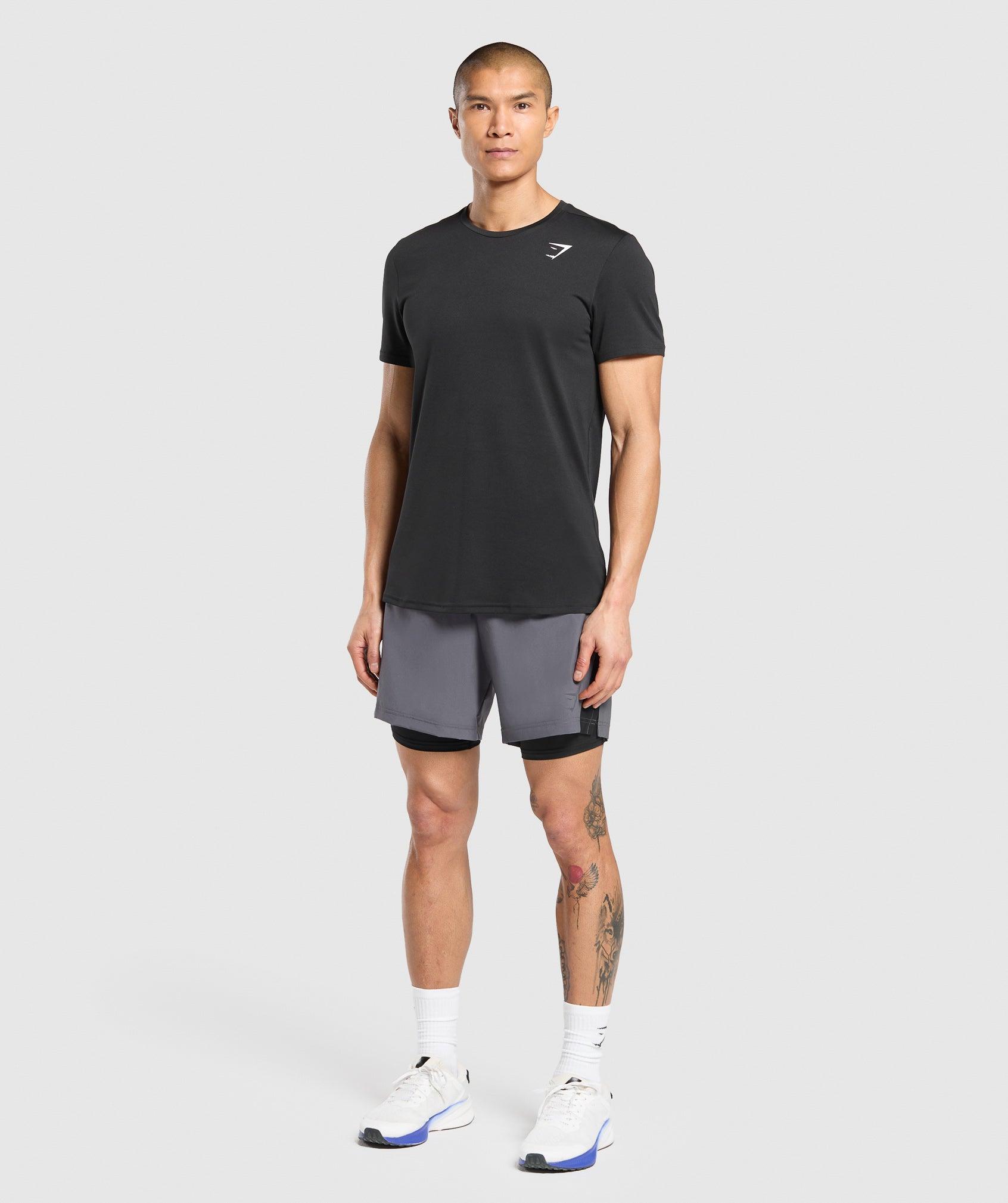 Gymshark Sport 7" 2 in 1 Shorts - Dark Grey/Black Male Product Image