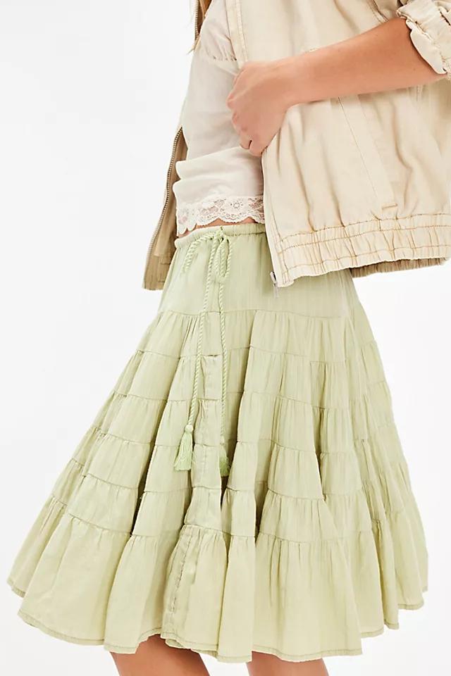 Many Layers Solid Midi Skirt Product Image