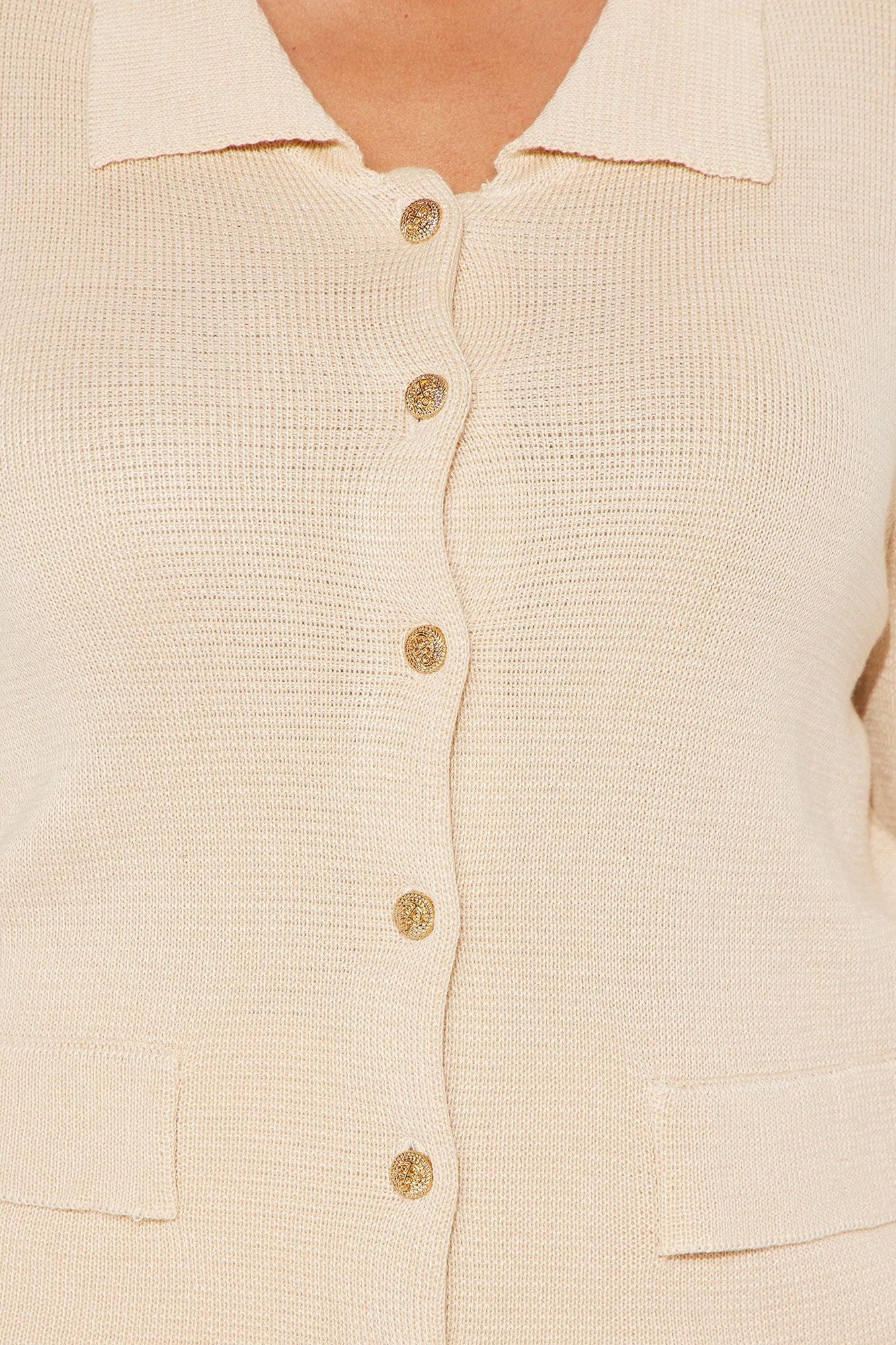 Kenny Hardware Cardigan - Beige Female Product Image