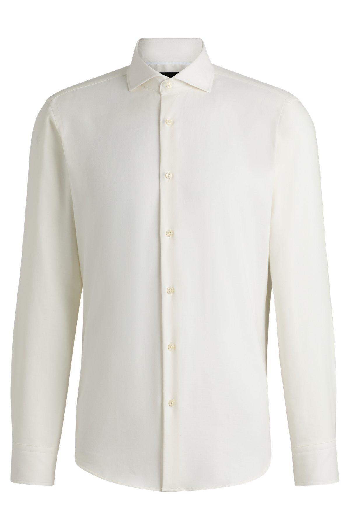 Regular-fit shirt in cotton-cashmere twill Product Image
