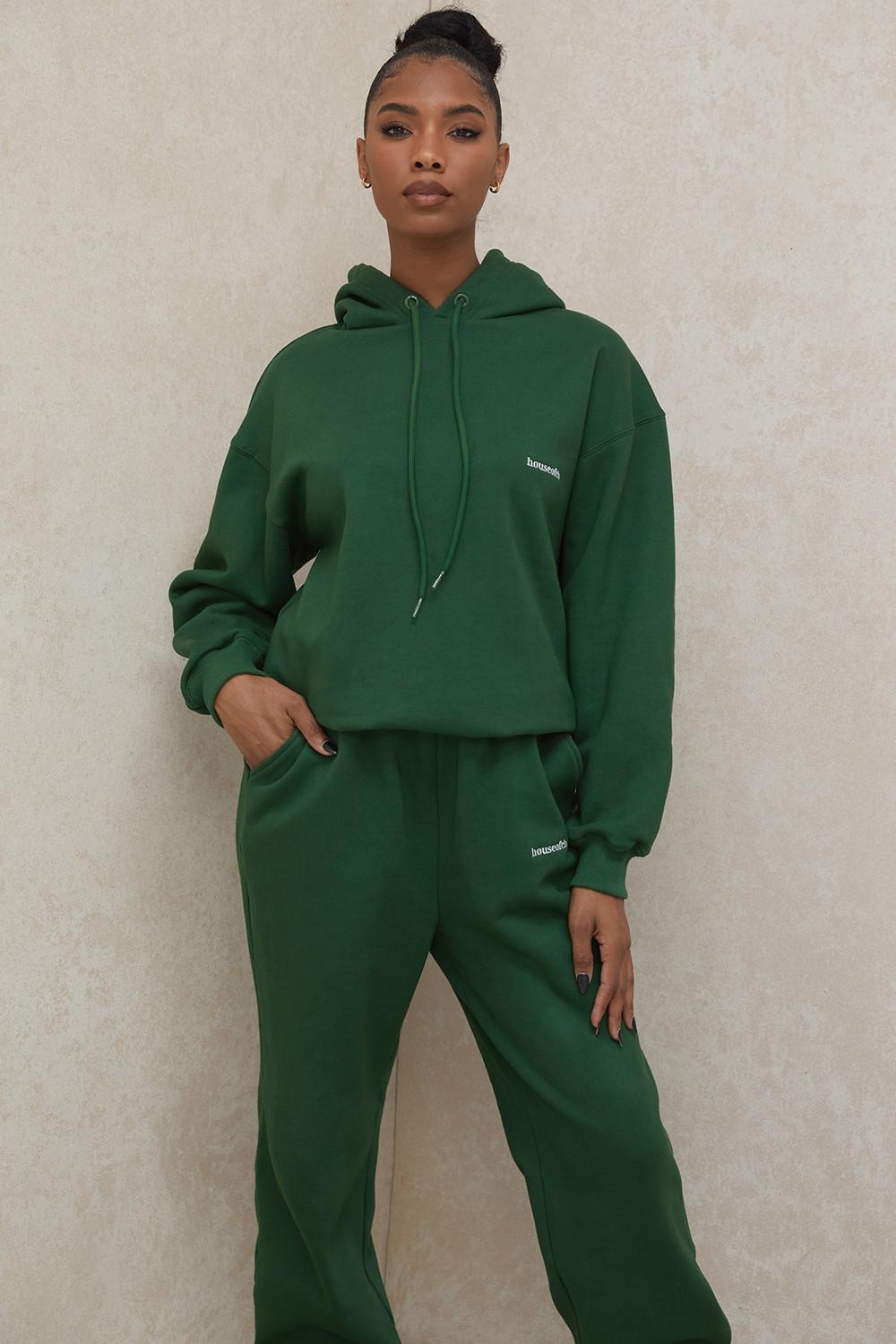 Halo  green cotton fleece-back oversized hoodie Product Image