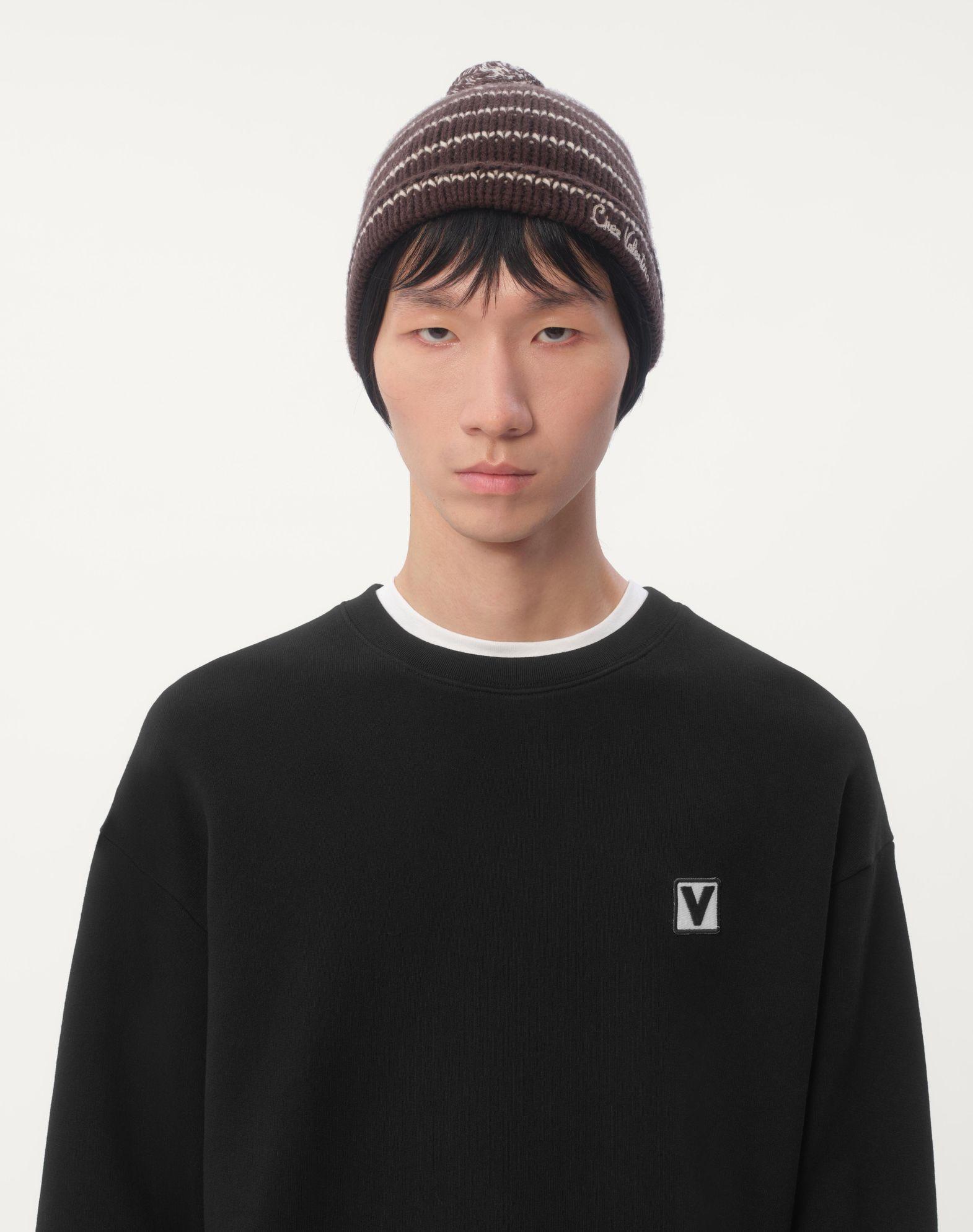 Cotton Crewneck Sweatshirt With Chez Valentino Patch Product Image