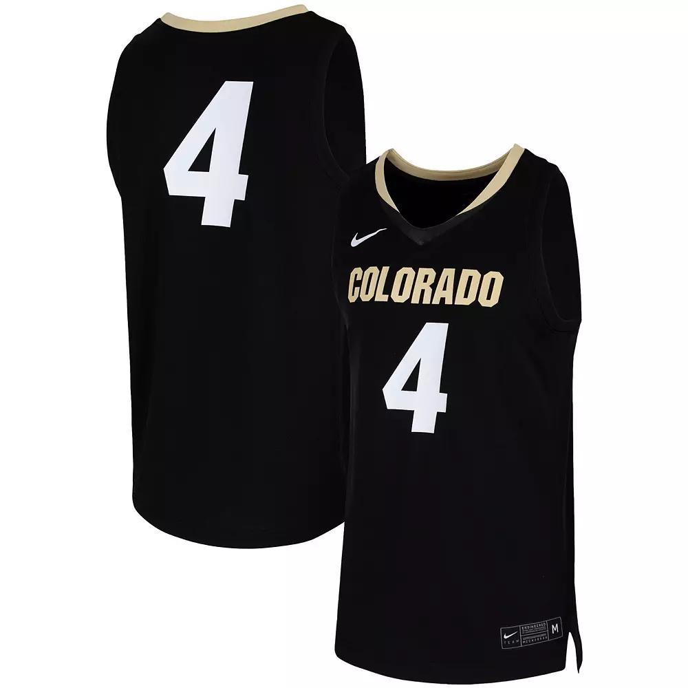 Men's Nike #4 Black Colorado Buffaloes Team Replica Basketball Jersey,  Product Image
