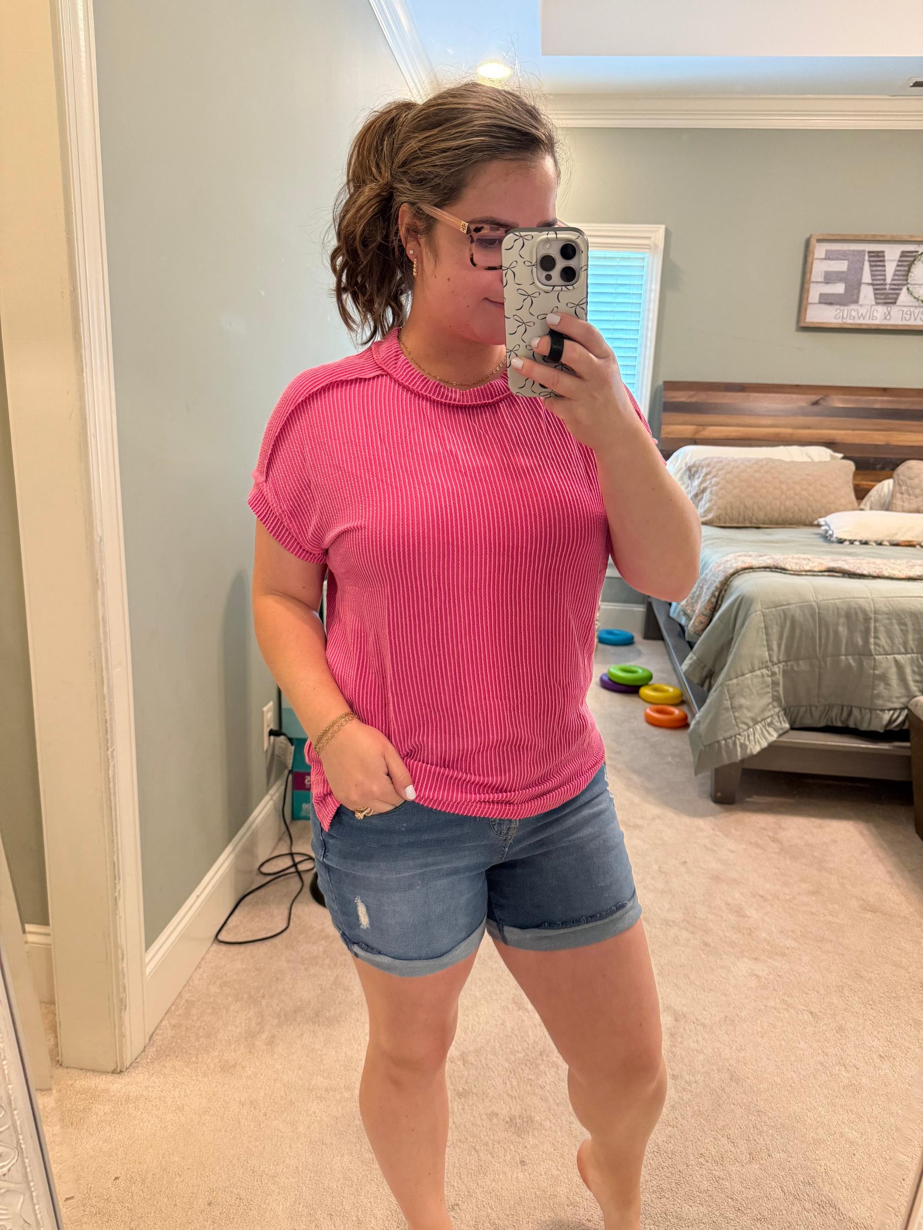 Textured Knit Top- White Product Image