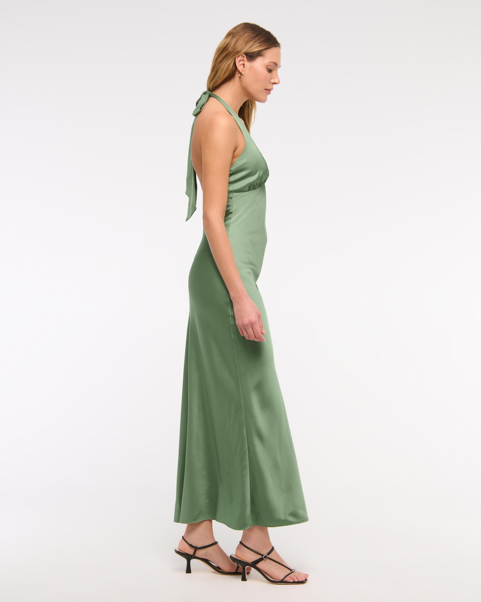 The A&F Julia Slip Halter Maxi Dress Product Image