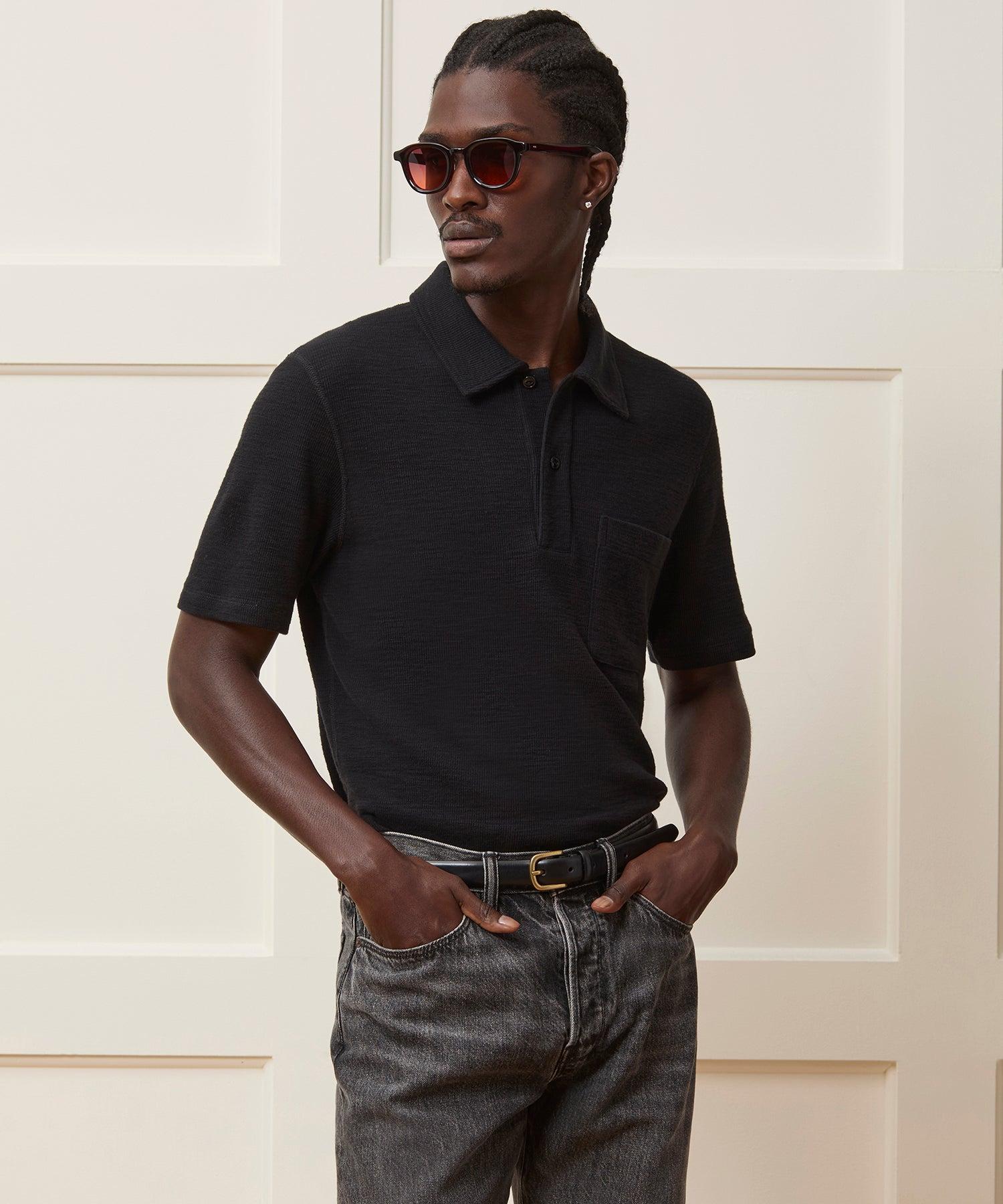 Lightweight Mini Waffle Polo Product Image