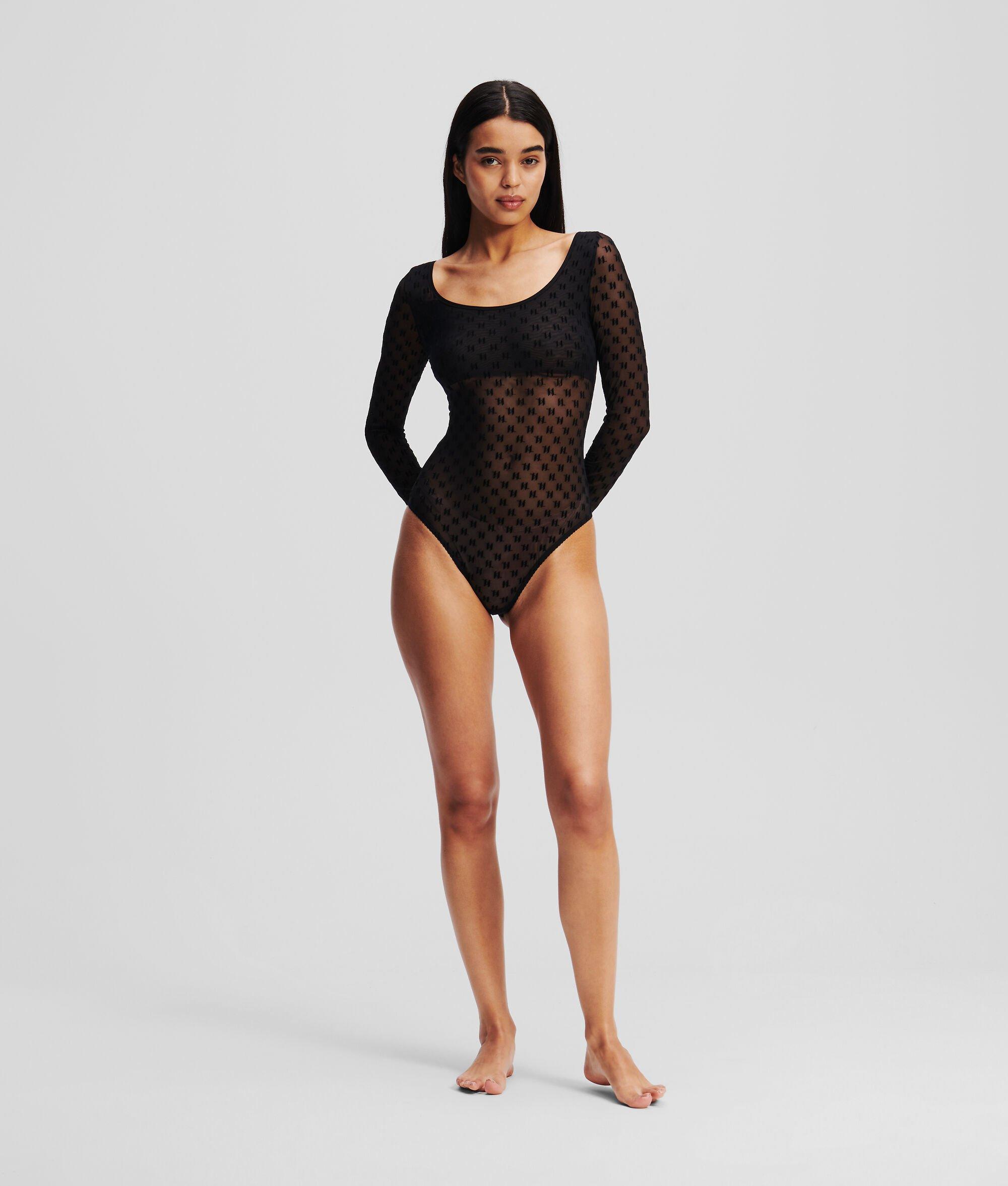 MONOGRAM LONG-SLEEVED MESH BODYSUIT Product Image