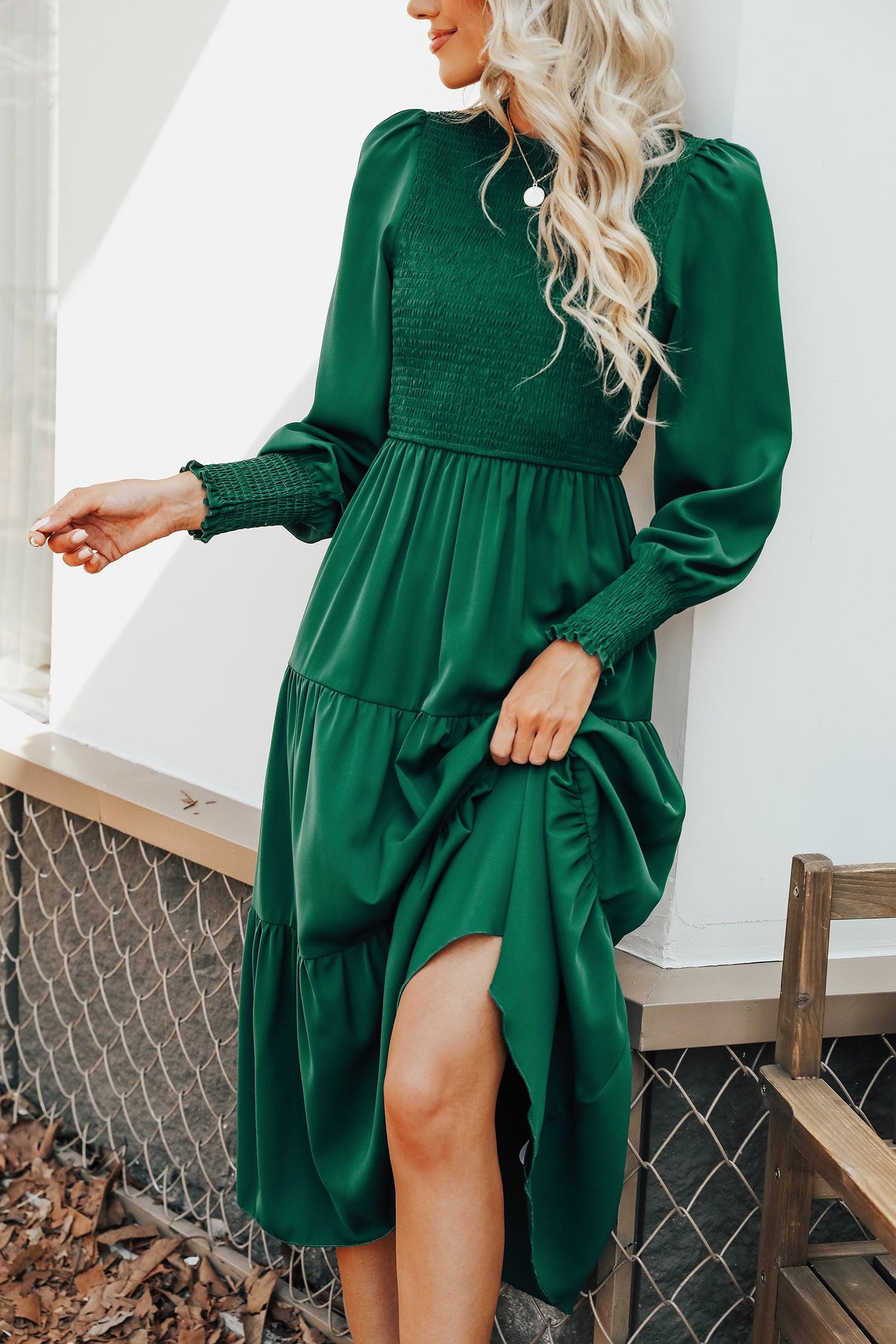 Anastasia Smocked Long Sleeve Maxi Dress Product Image
