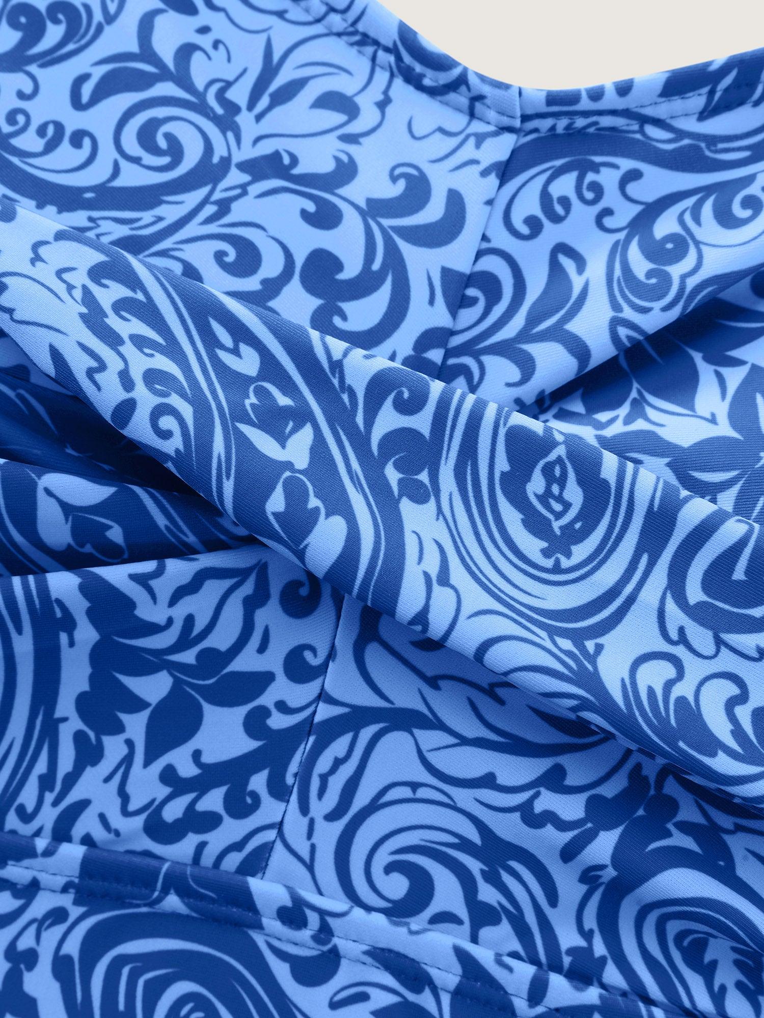 Paisley Print Twist Front Swim Dress Female Product Image