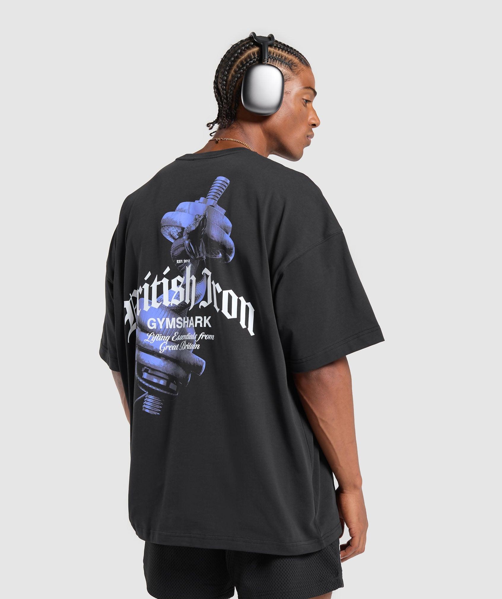 Gymshark British Iron T-Shirt - Black Male Product Image