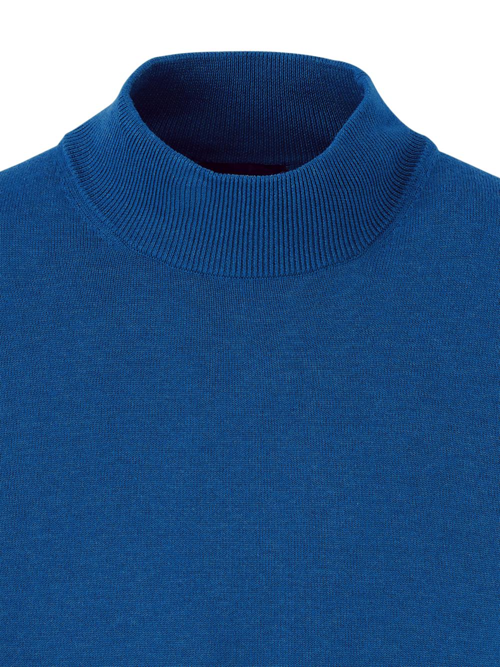 Supima Cotton Mock Neck Sweater - Blue Product Image