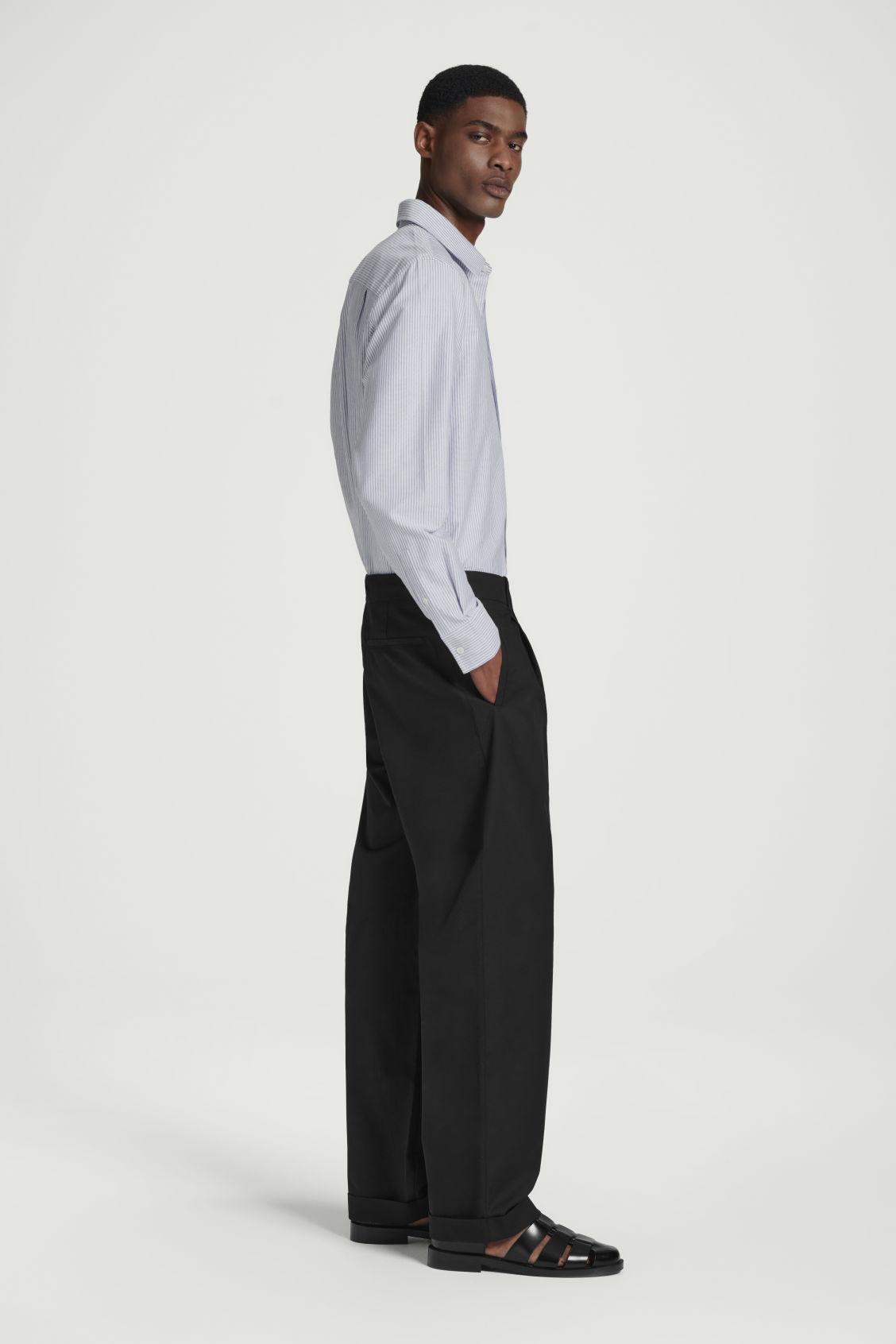 TAPERED COTTON TURN-UP PANTS Product Image