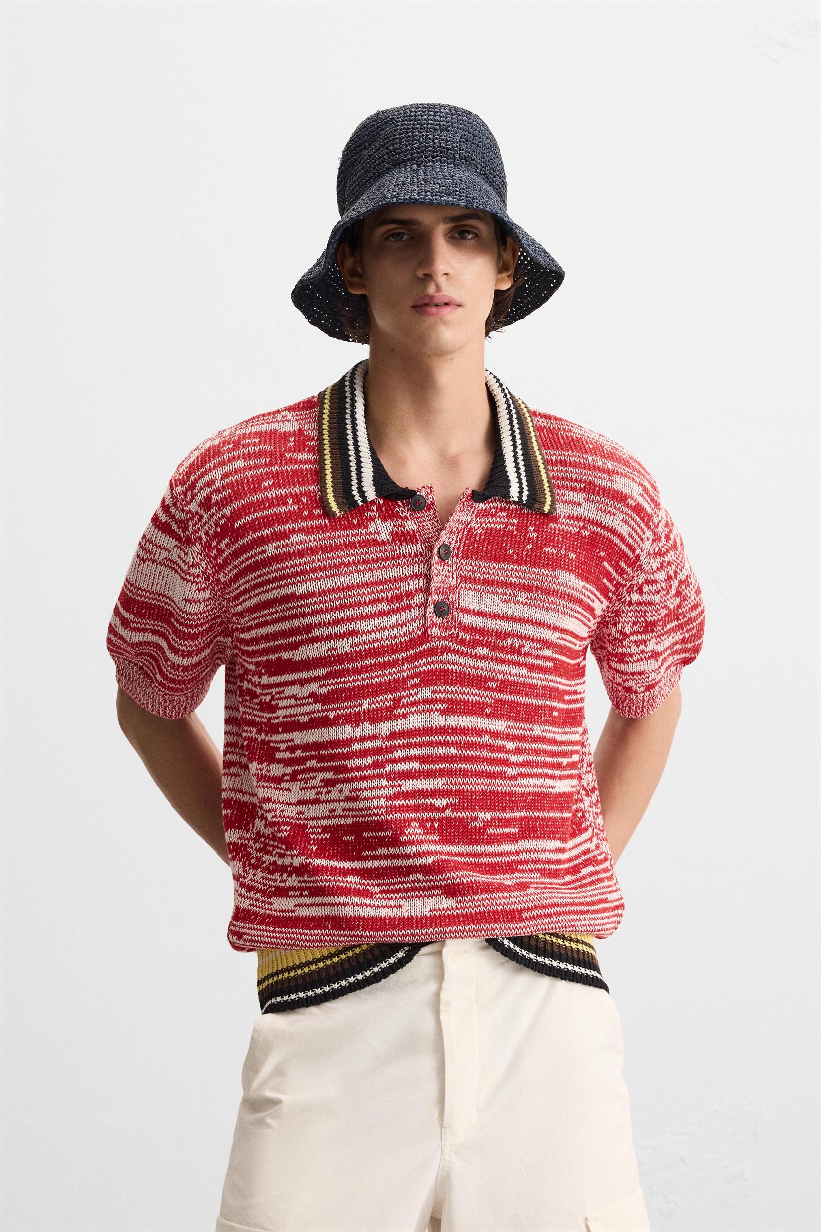 CONTRAST KNIT POLO SHIRT Product Image