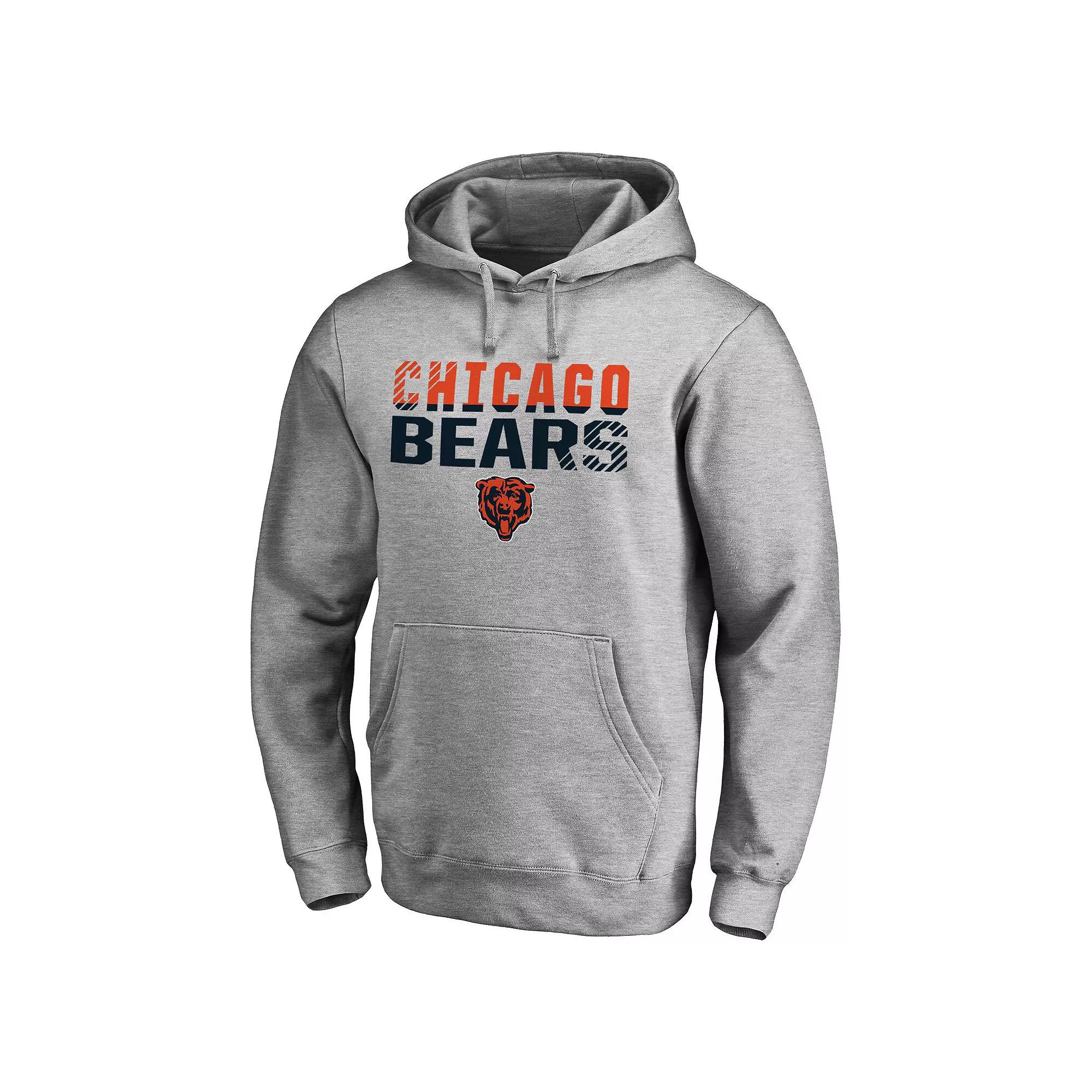 Men's NFL Pro Line Ash Chicago Bears Iconic Collection Fade Out Pullover Hoodie, Size: Medium, Grey Product Image