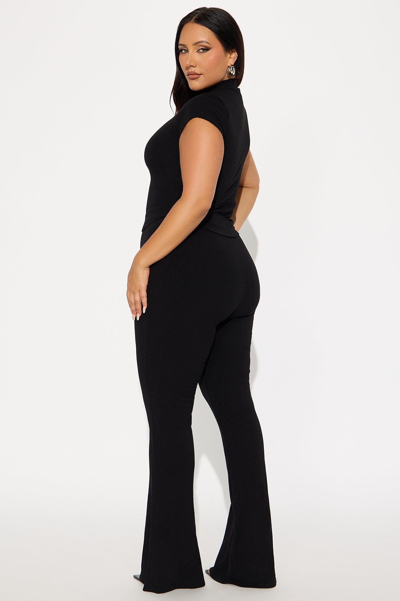 Valentina Snatched Straight Leg Pant Set - Black Female Product Image