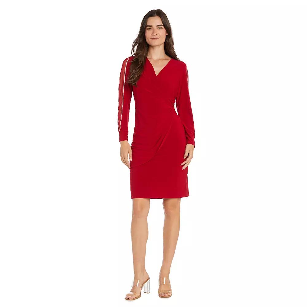 Women's R&M Richards Faux-Wrap Dress, Size: 14, Purple Product Image