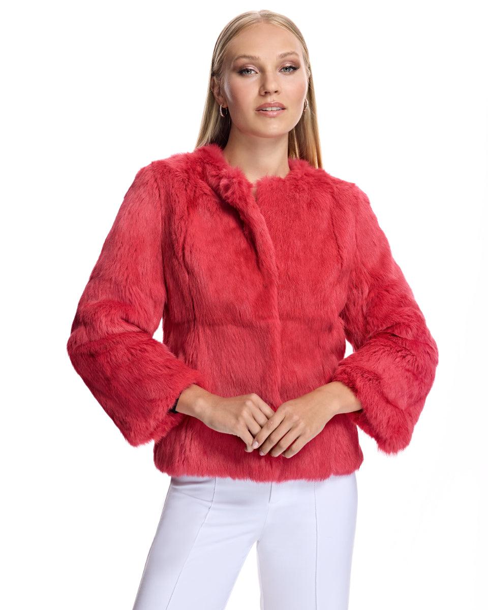 Collarless Rabbit Jacket Product Image