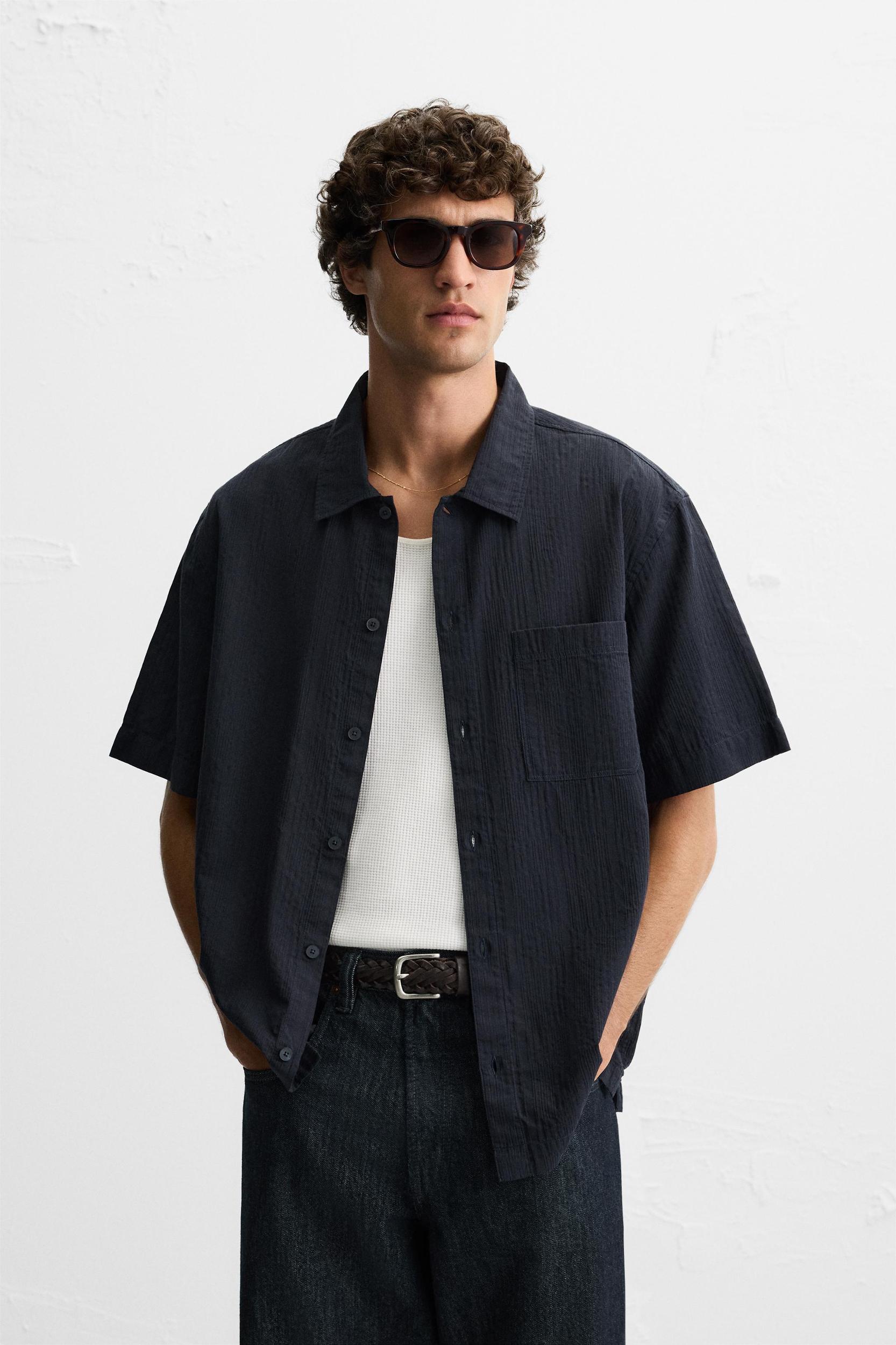 JACQUARD COTTON - LYOCELL SHIRT Product Image