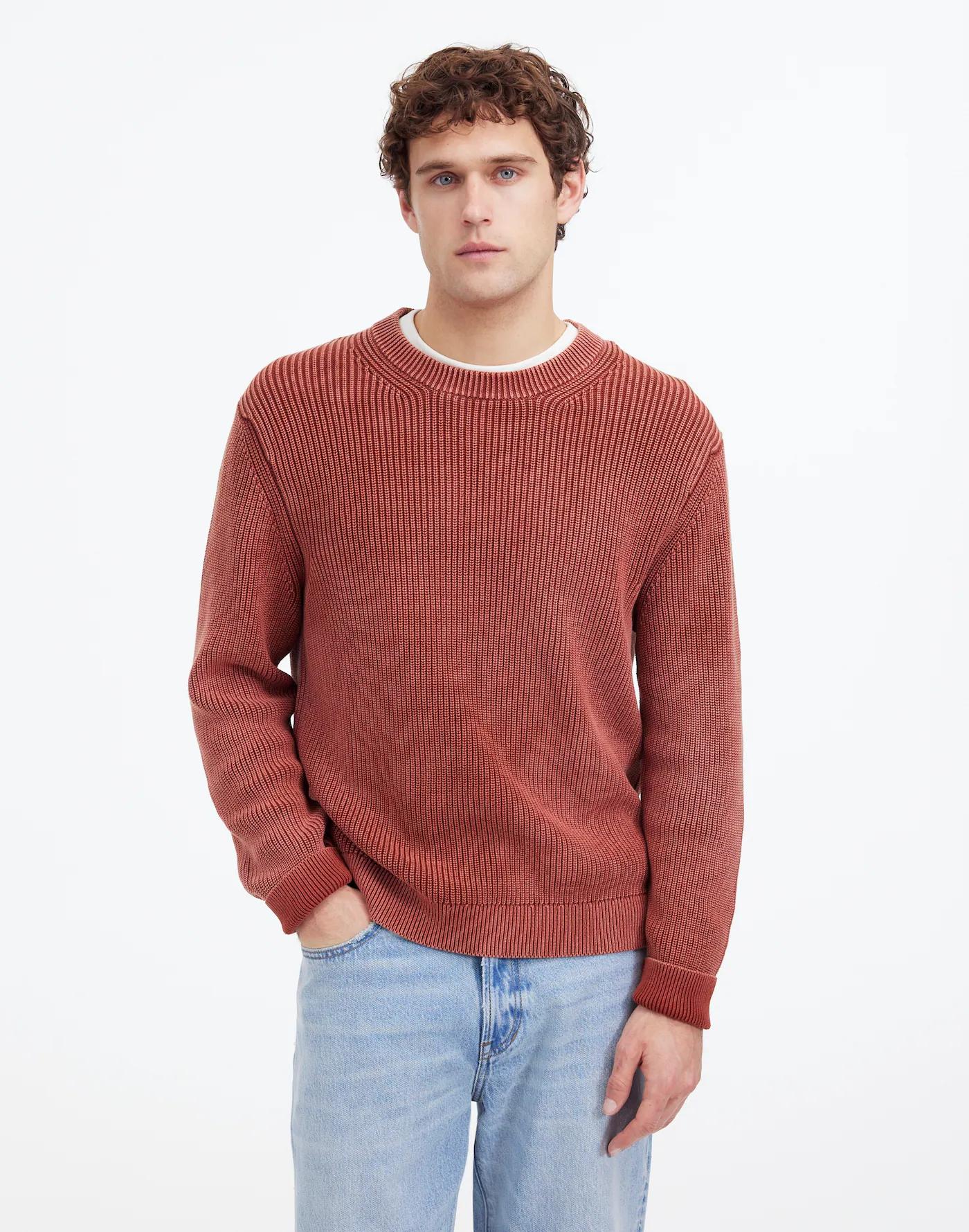 Cotton Shaker Stitch Crewneck Sweater Product Image
