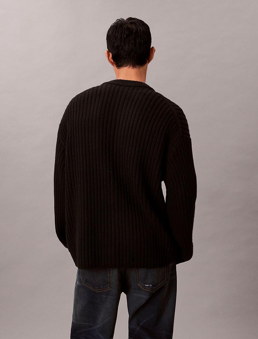 Cotton Blend Ribbed Cardigan Product Image