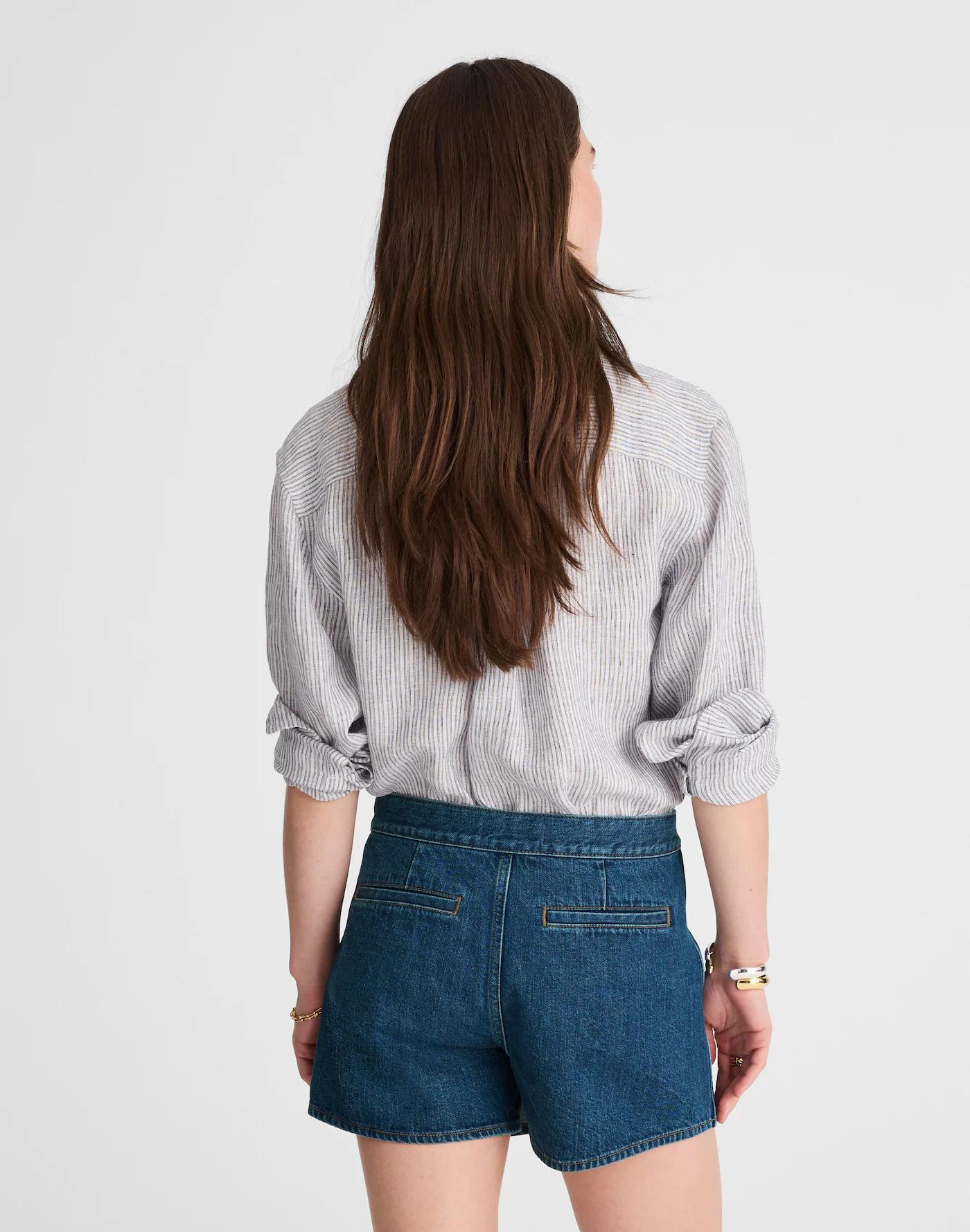 Denim Wrap Mini Skort in Lambertville Wash Product Image