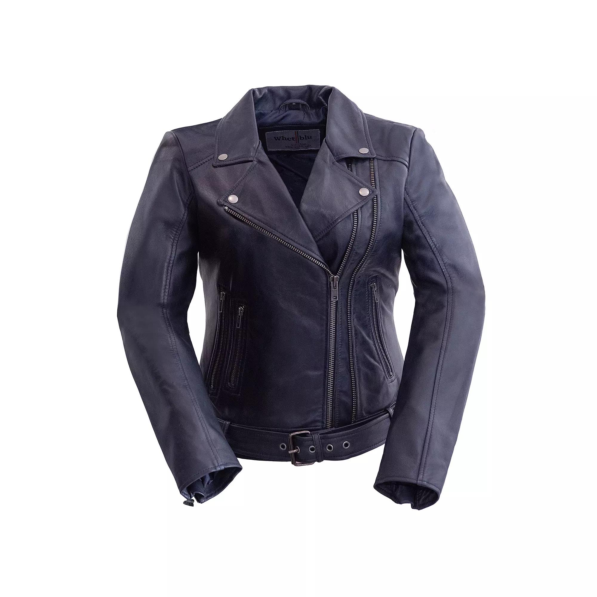 Women's Whet Blu Chloe Asymmetrical Leather Jacket,  Product Image