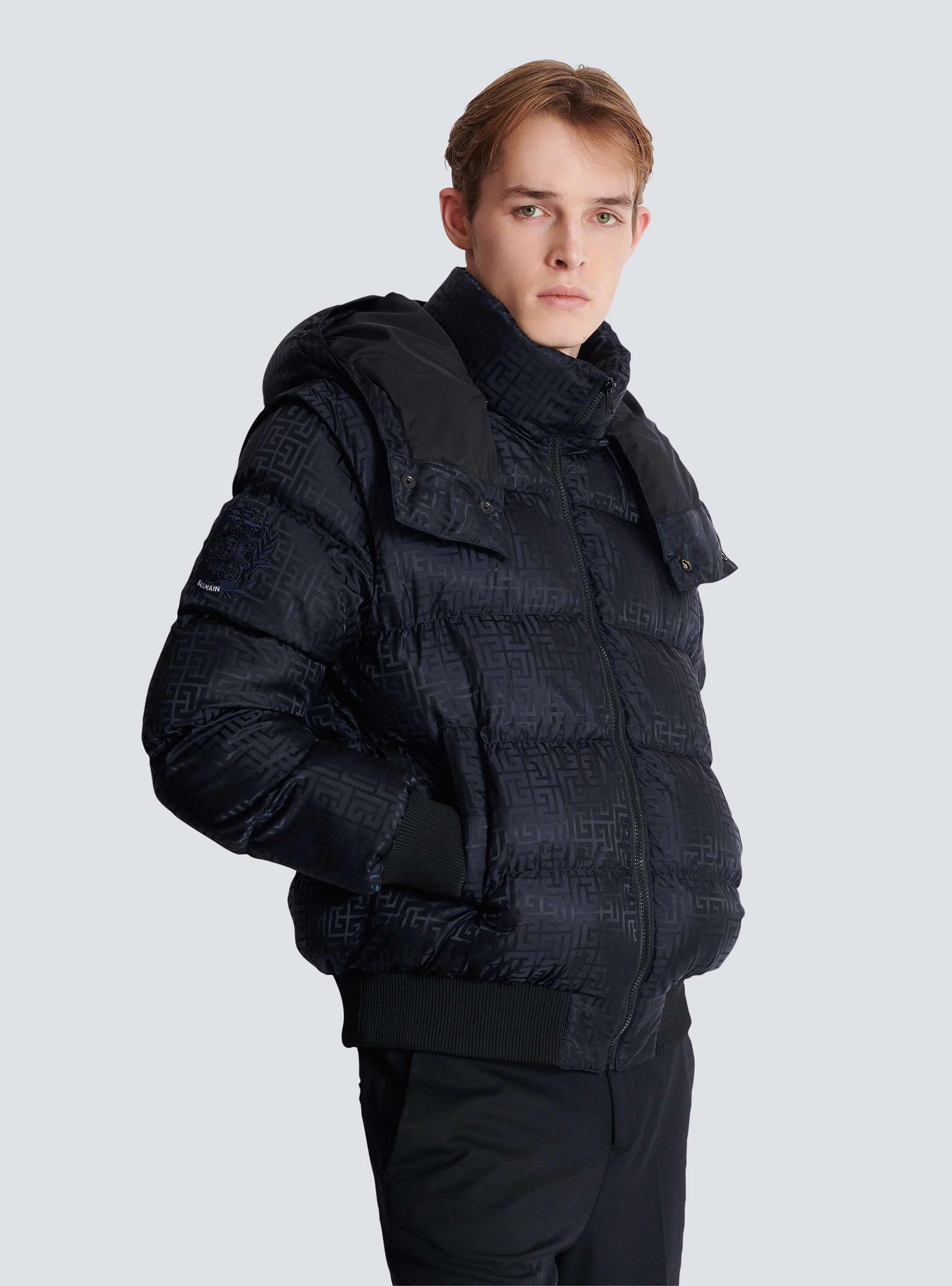 Cropped monogram jacquard padded jacket Product Image