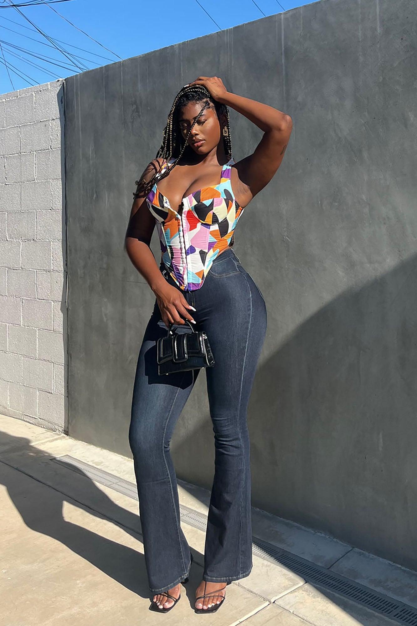 Whimsical Feel Corset Top - Multi Color Product Image