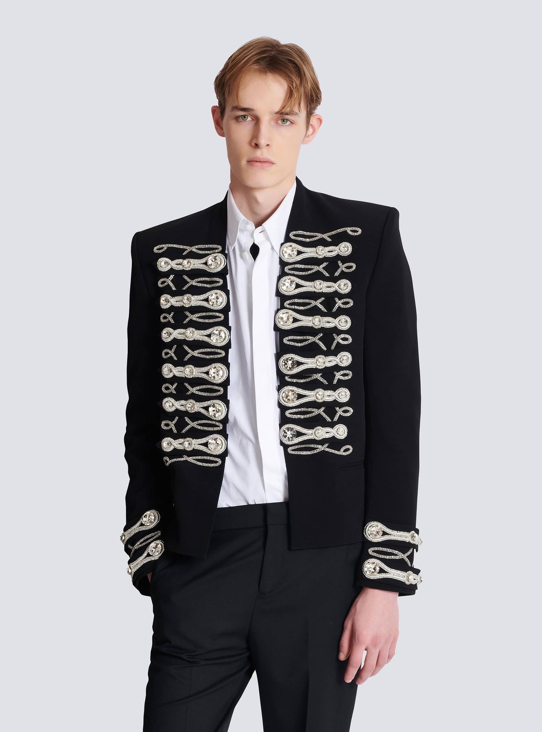 Crepe spencer jacket with embroidered frogging Product Image