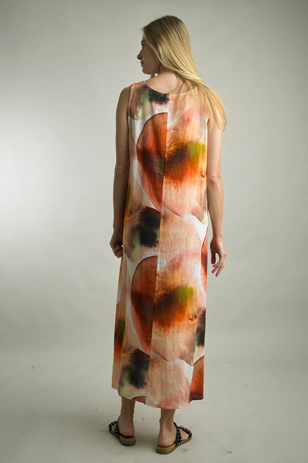 Coral Ruched Maxi Dress Product Image