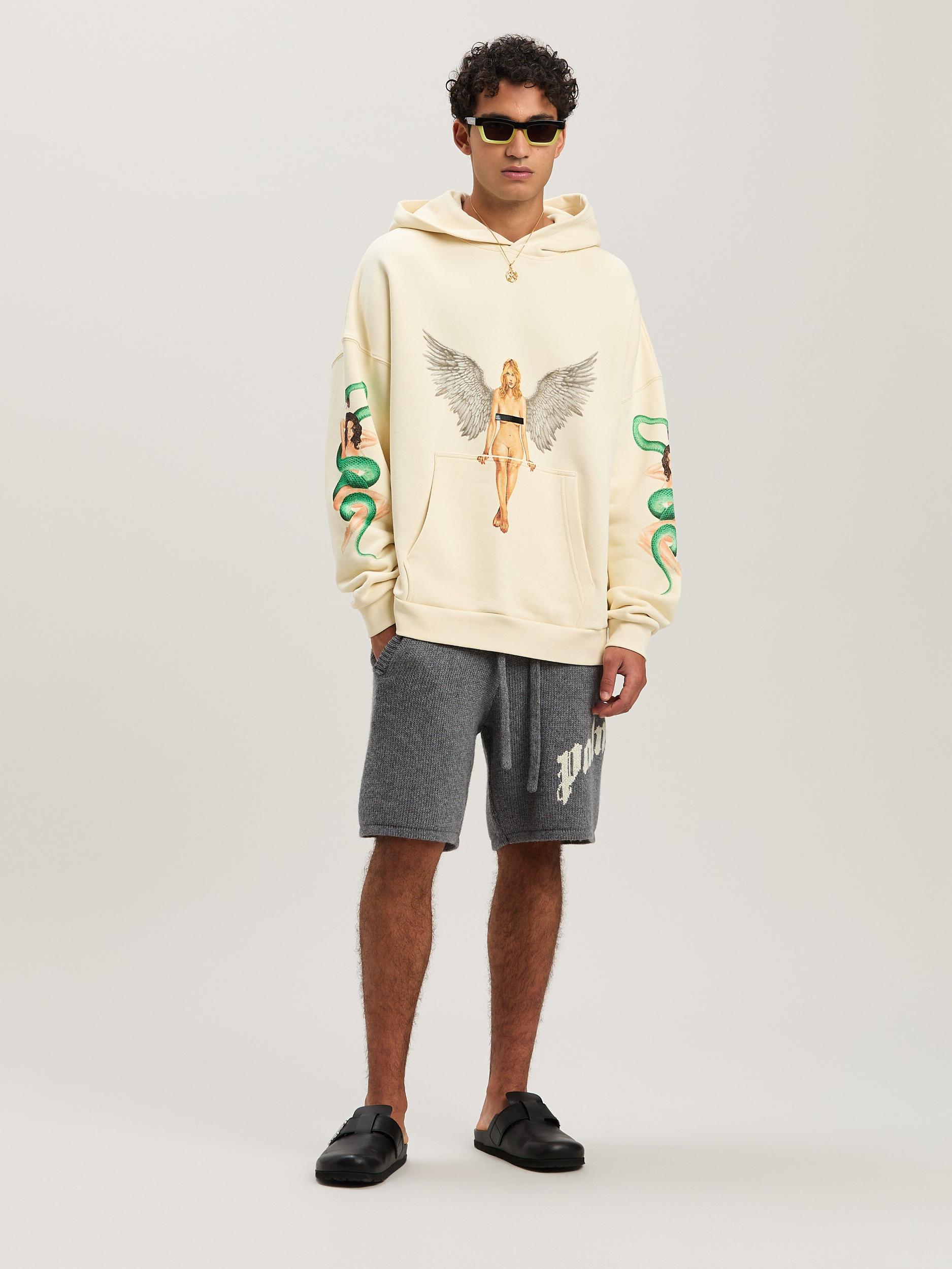 Curved logo embroidered knit shorts Product Image