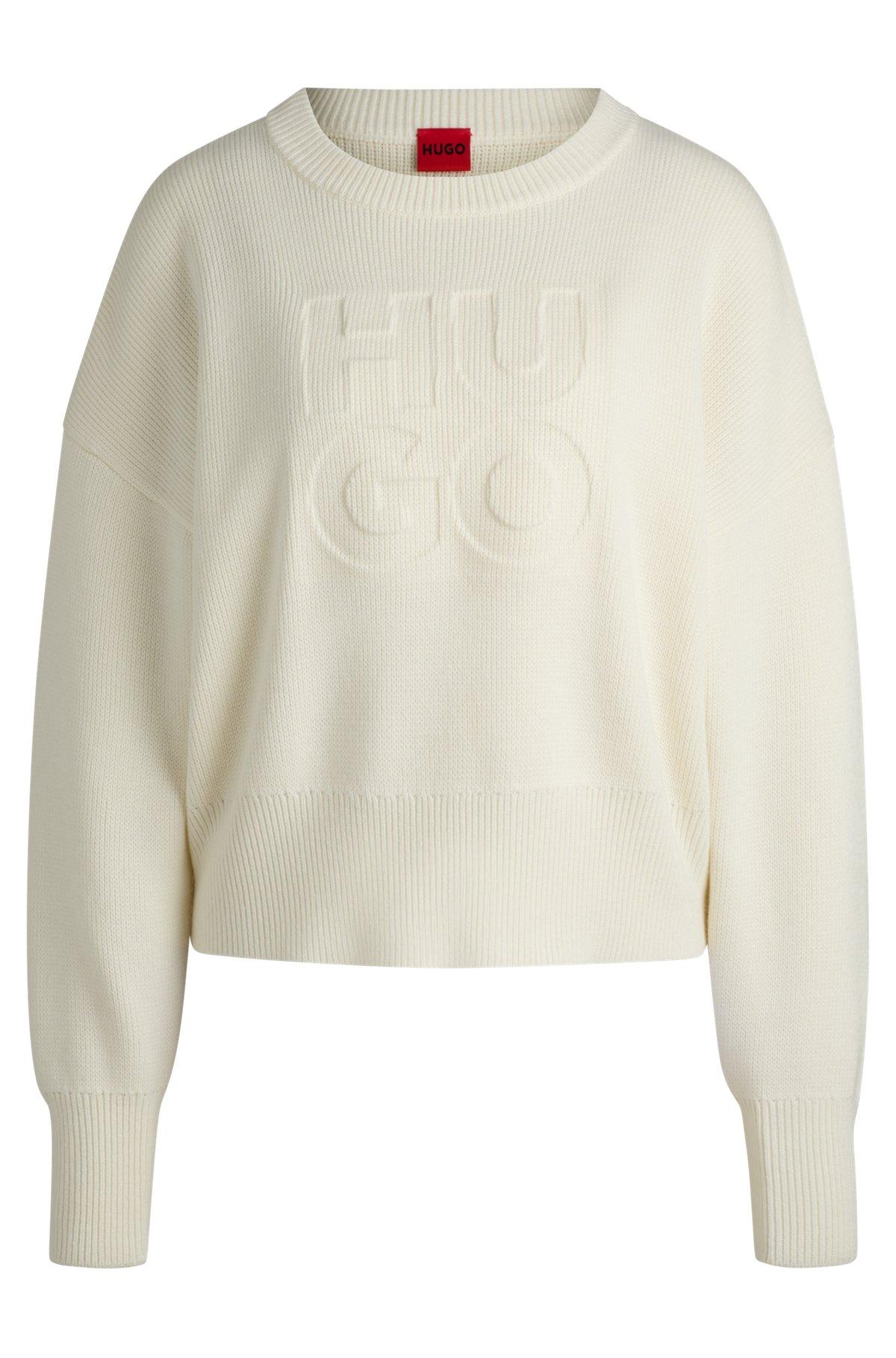 Relaxed-fit sweater with embossed logo Product Image