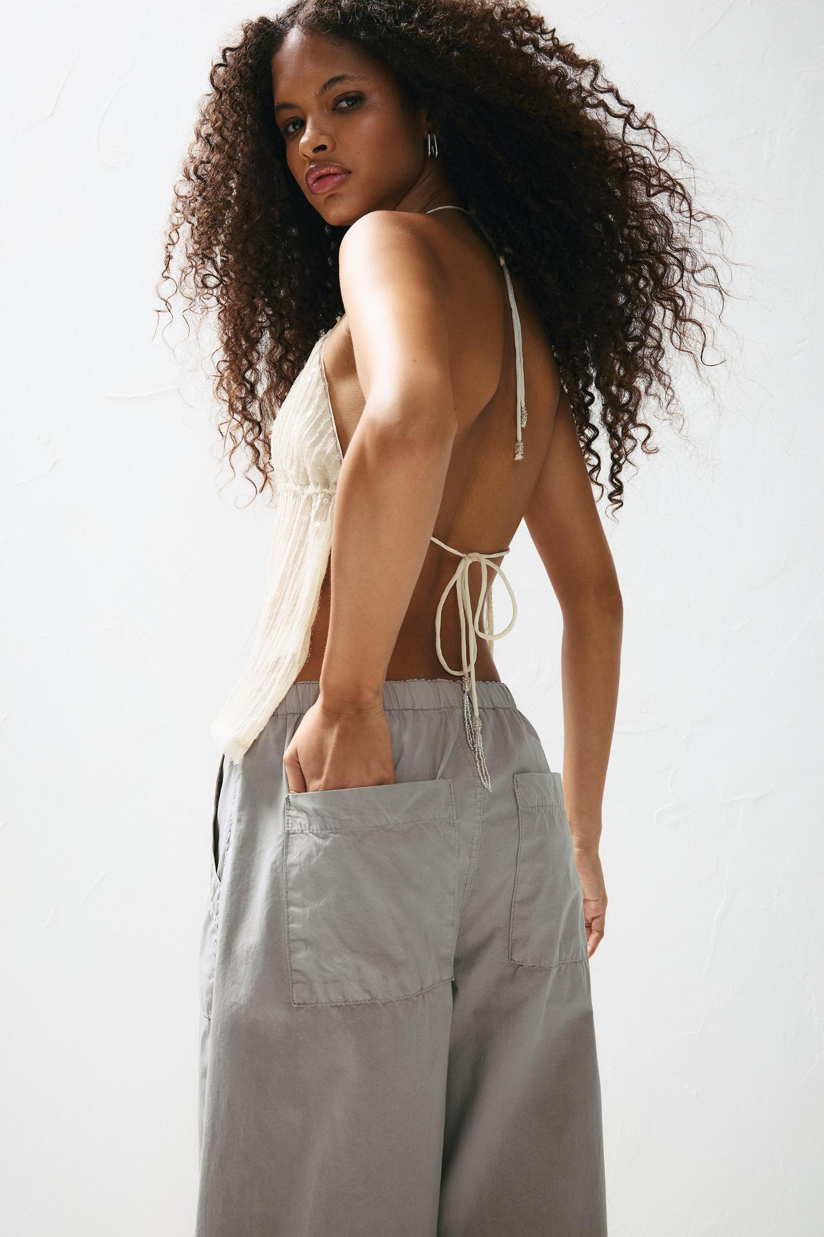 Baggy poplin trousers Product Image