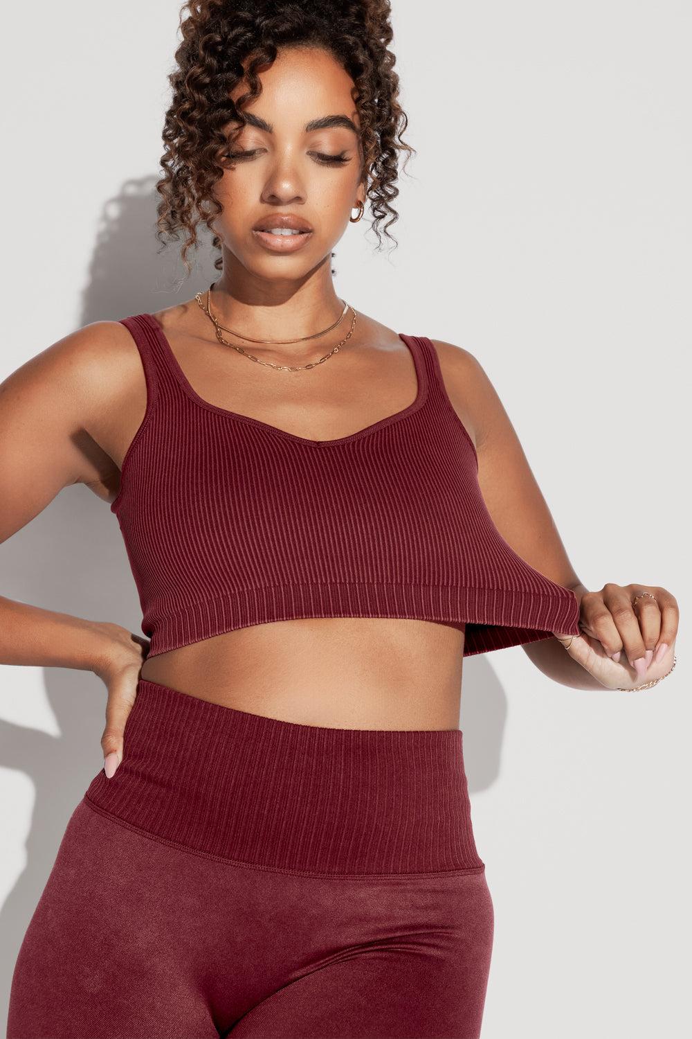 Be My Sweetheart Seamless Crop Top - Garnet Product Image