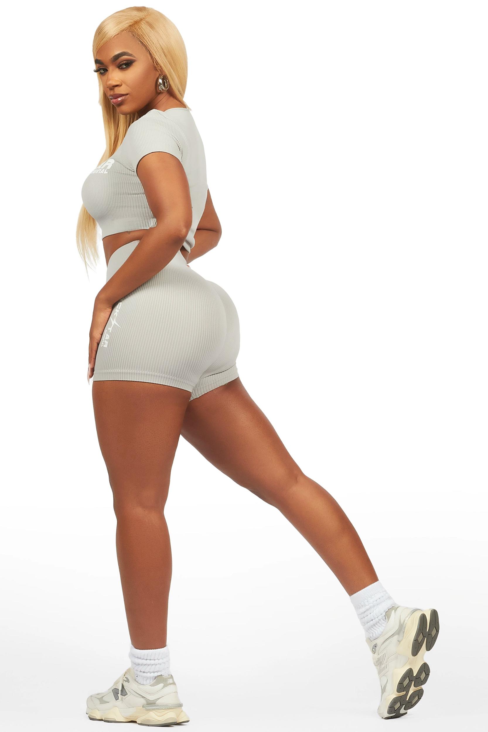 Nakisha Grey Bike Short Set Female Product Image