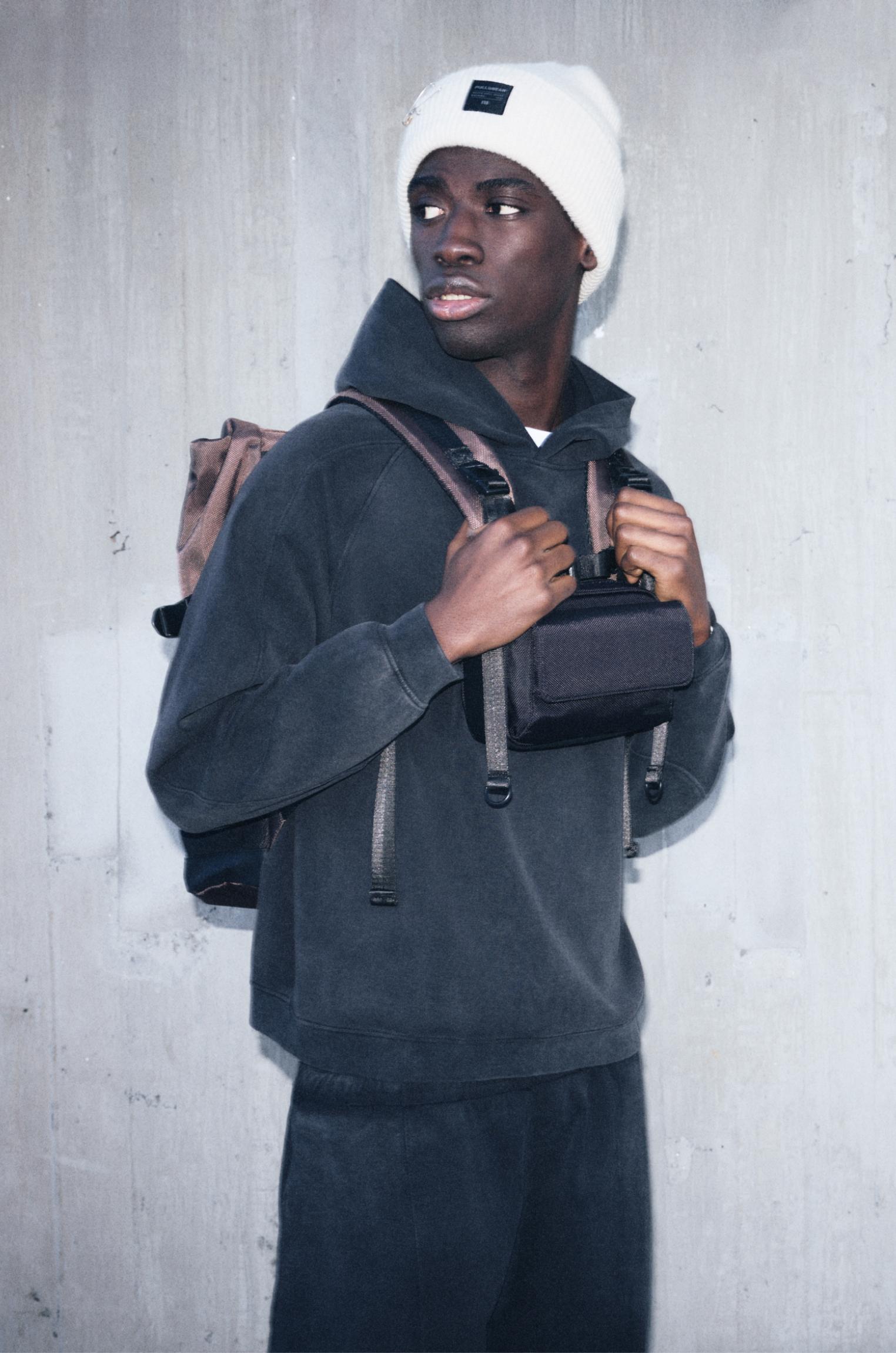 Nylon crossbody bag with flap Product Image