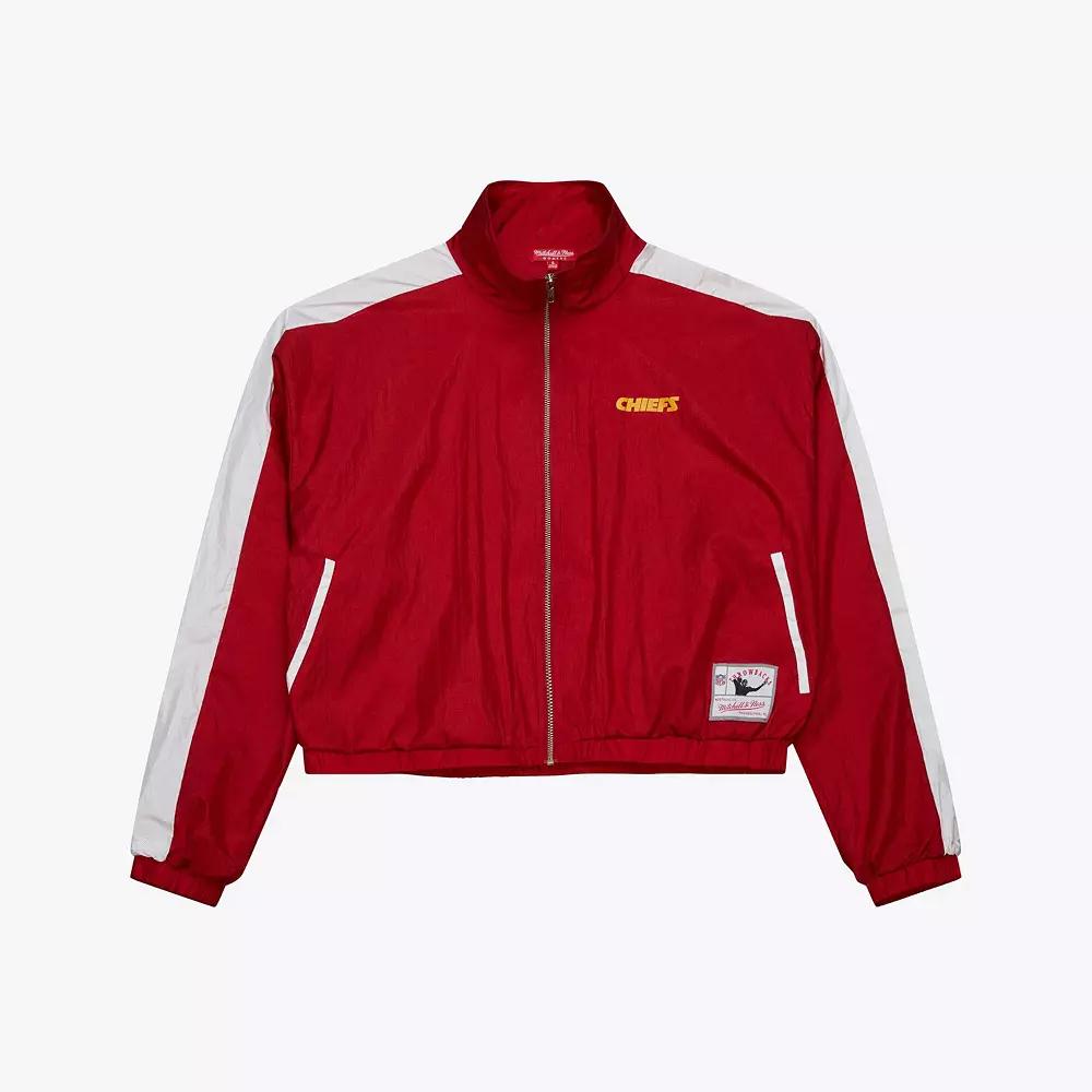 Women's Mitchell & Ness Red Kansas City Chiefs Nylon Cropped Full-Zip Jacket,  Product Image