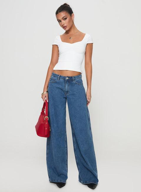 Rehna Short Sleeve Top White Product Image