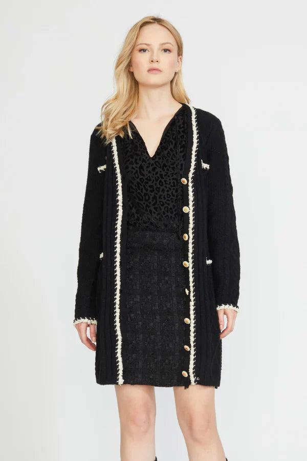 Cable Knit Long Cardigan Product Image