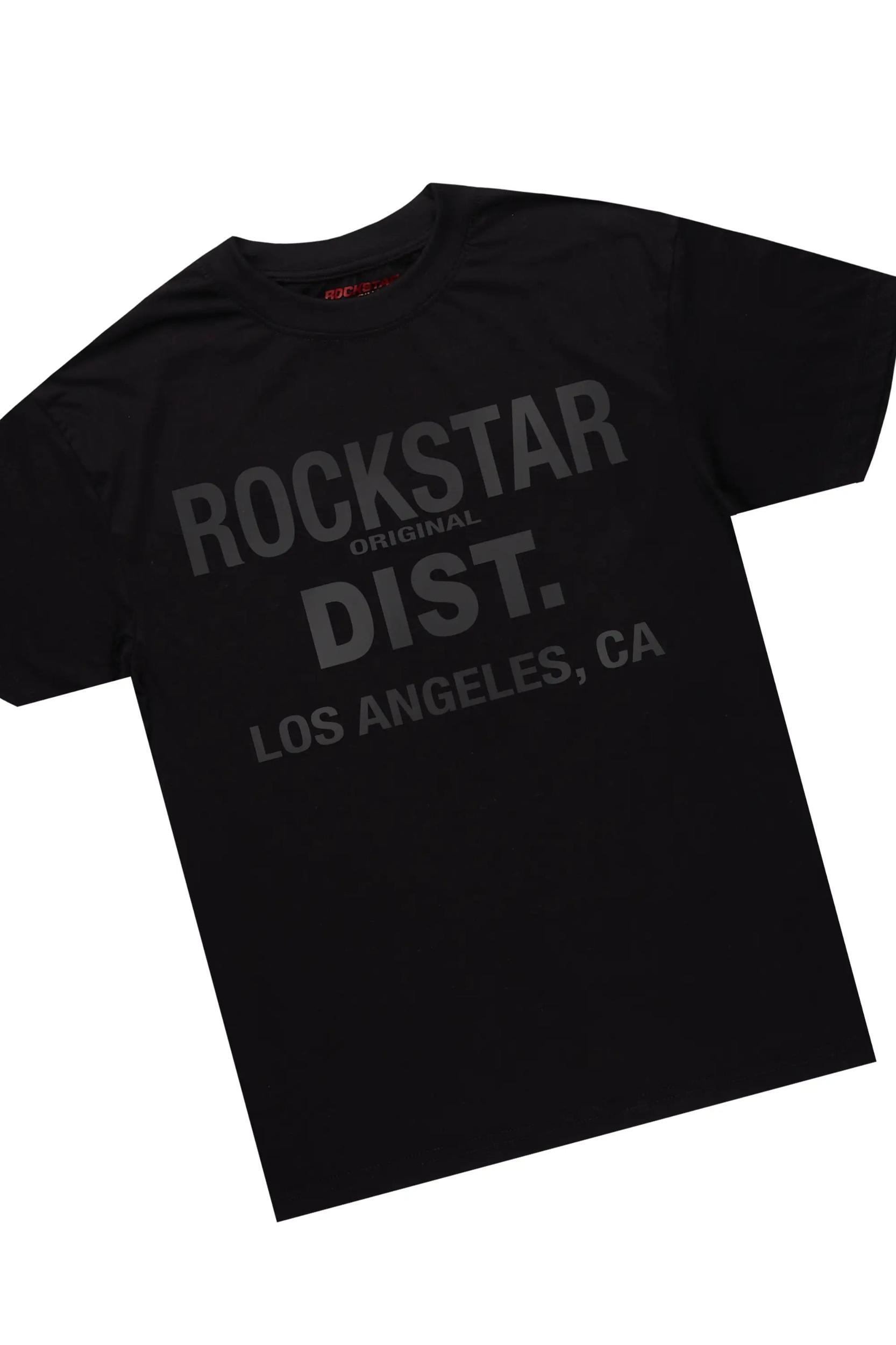 Lake Black/Black Oversized T-Shirt/Stacked Track Pant Set Male Product Image