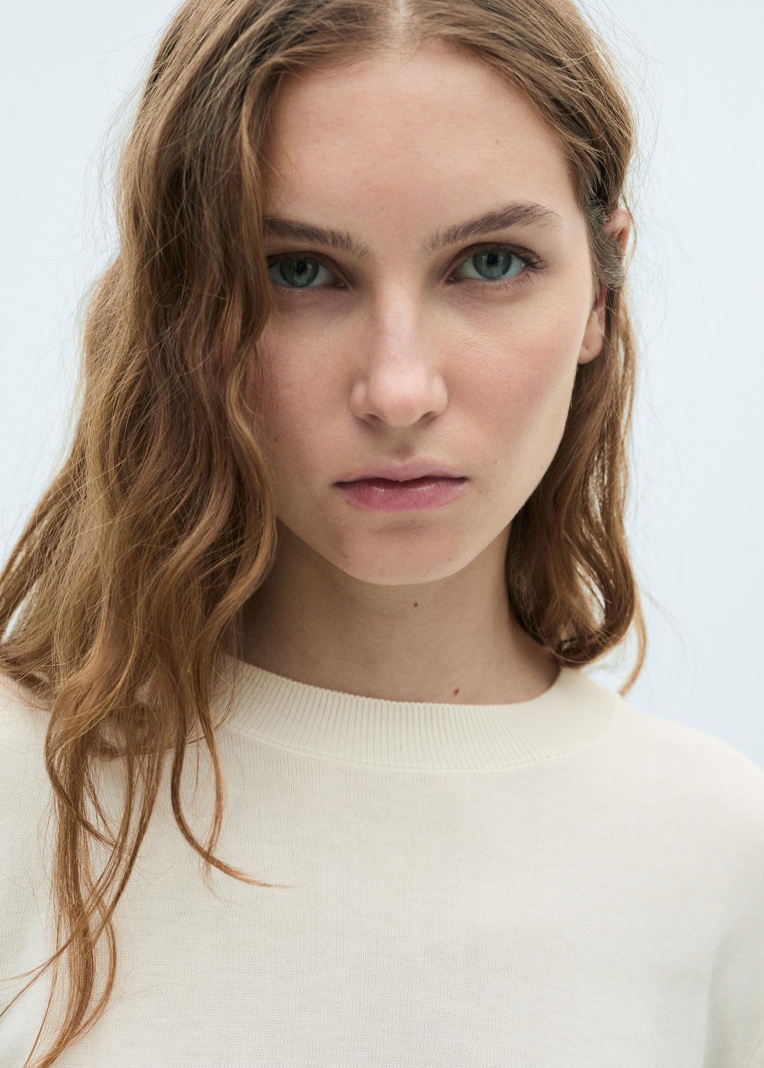 Silk-blend knitted sweater - Women | MANGO USA Product Image