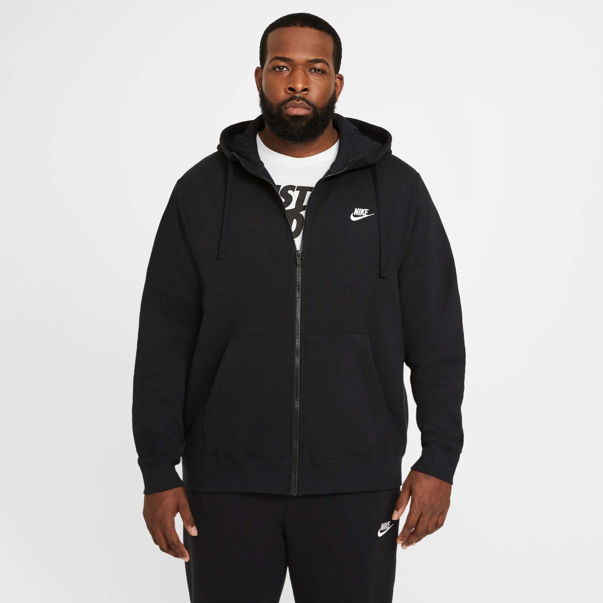Mens Nike Sportswear Club Fleece Full-Zip Hoodie | BV2645-010 Product Image