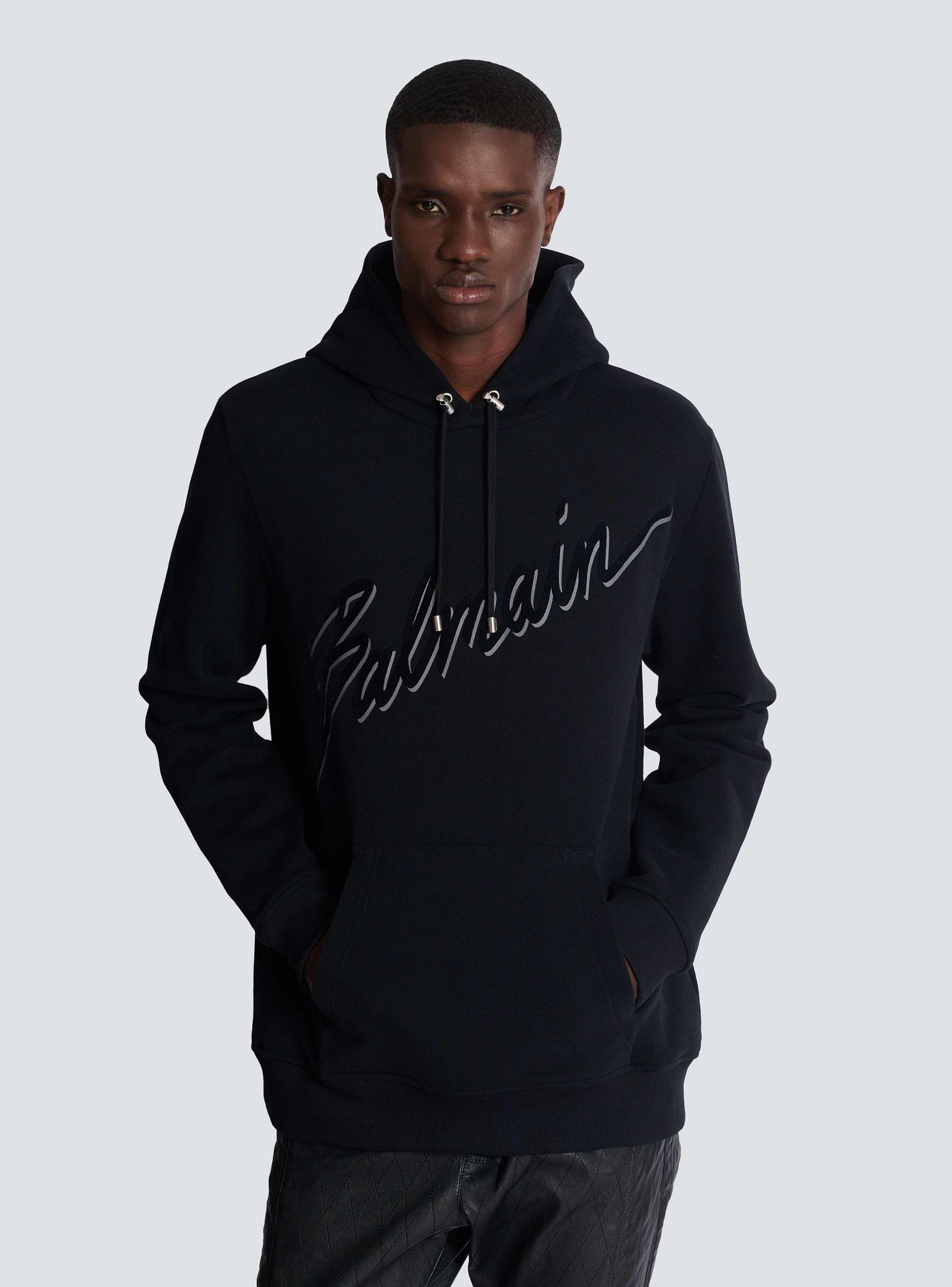 Flocked Balmain Letter hoodie Product Image